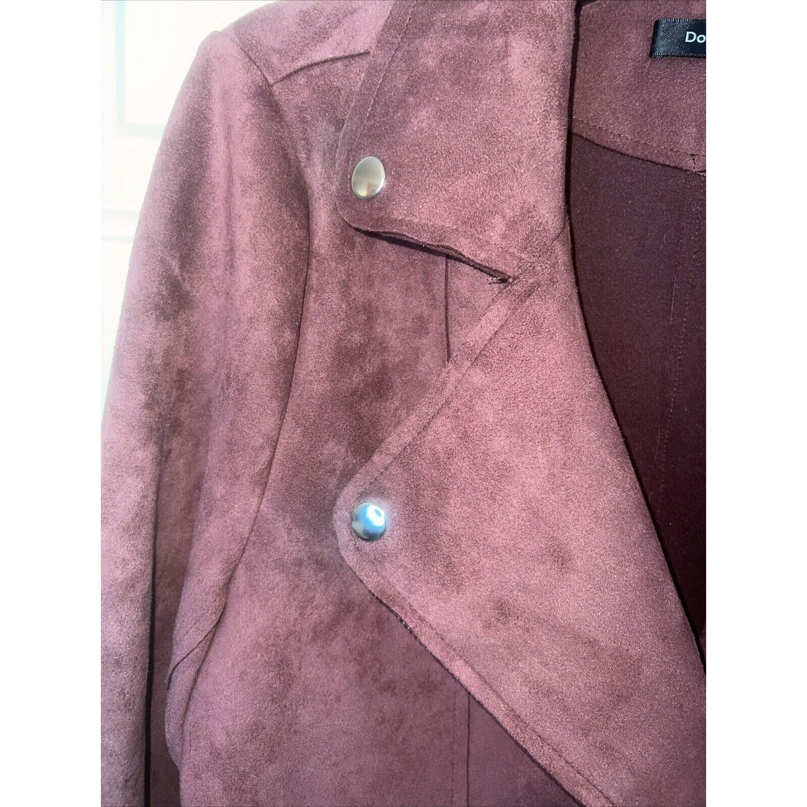DOEN Doe & Rae Women's Jacket Zip Up Medium Asymmetrical Suede Size M / US 6-8 / IT 42-44 - 2 Thumbnail