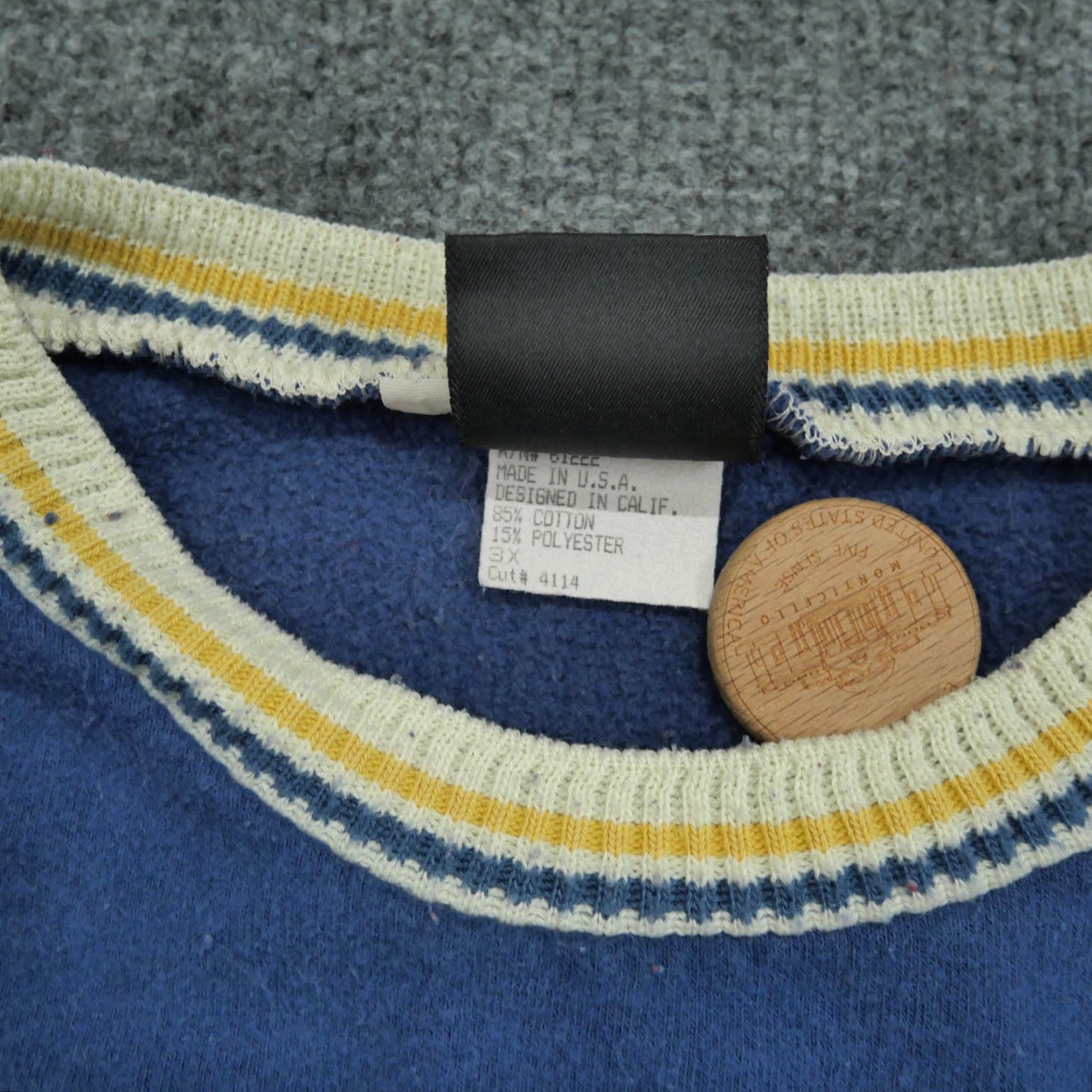 Vintage VINTAGE Hobie Sweatshirt Mens 3XL Blue Striped Surf Patch 80s 90s Surfing Logo Pullover Crew Neck Sweatshirt Size US XXL / EU 58 / 5 - 7 Thumbnail