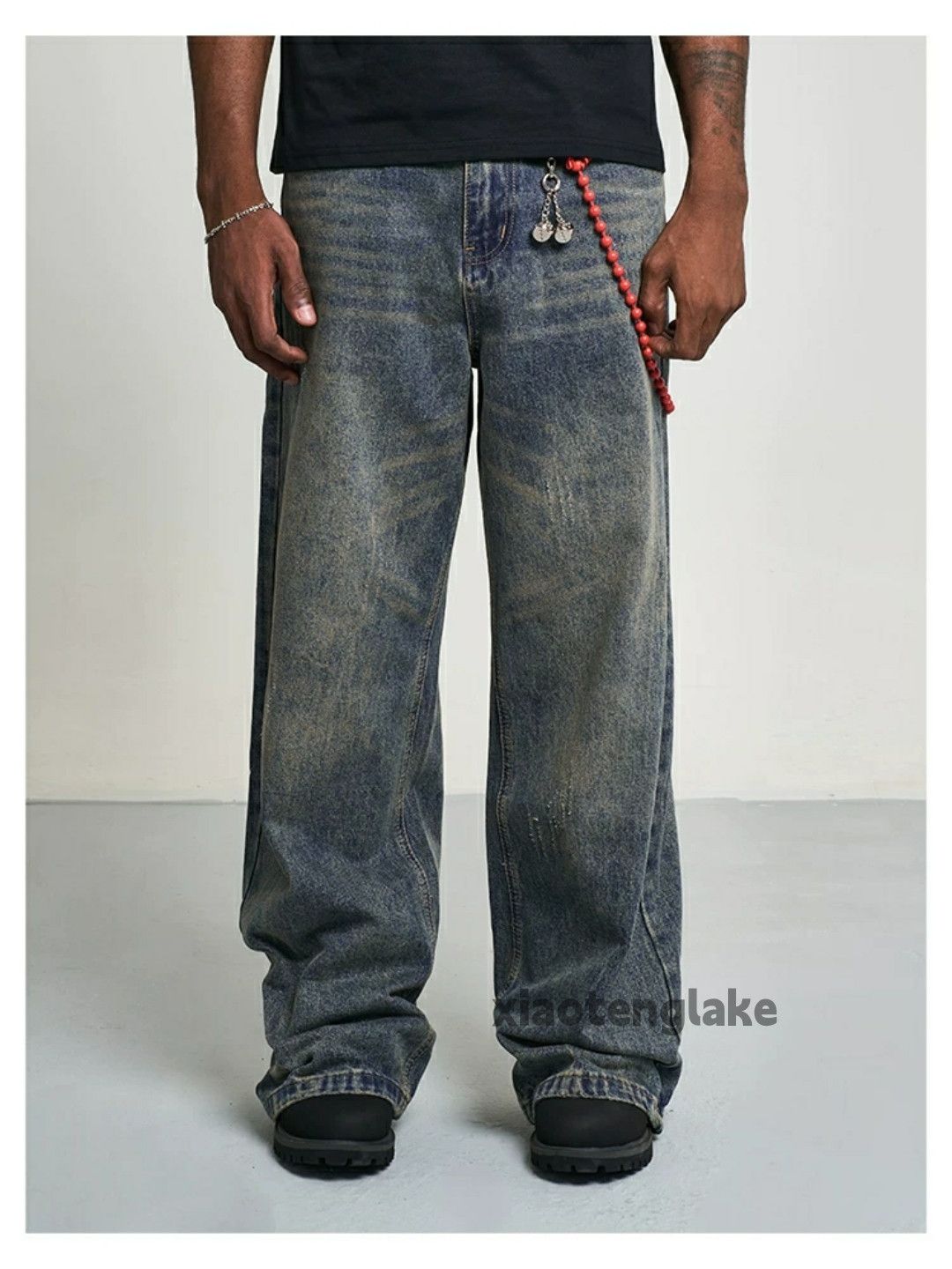 Jean × Vintage washed faded cleanfit yuppie loose baggy hiphop jeans Size US 33 - 2 Thumbnail