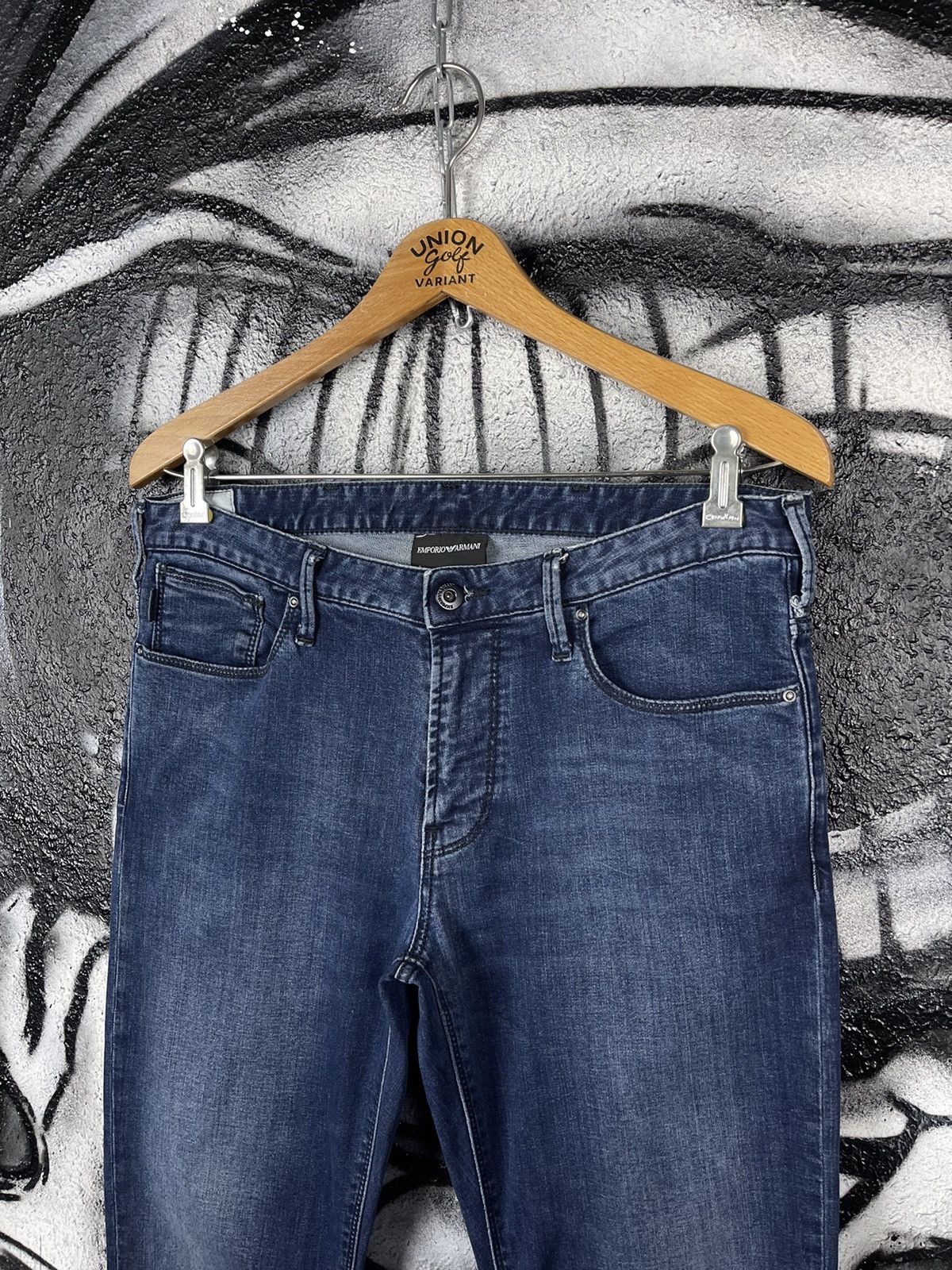Emporio Armani Emporio Armani 9.5 oz. Slim Fit Blue Denim Jeans Size W32 Size US 32 / EU 48 - 3 Thumbnail