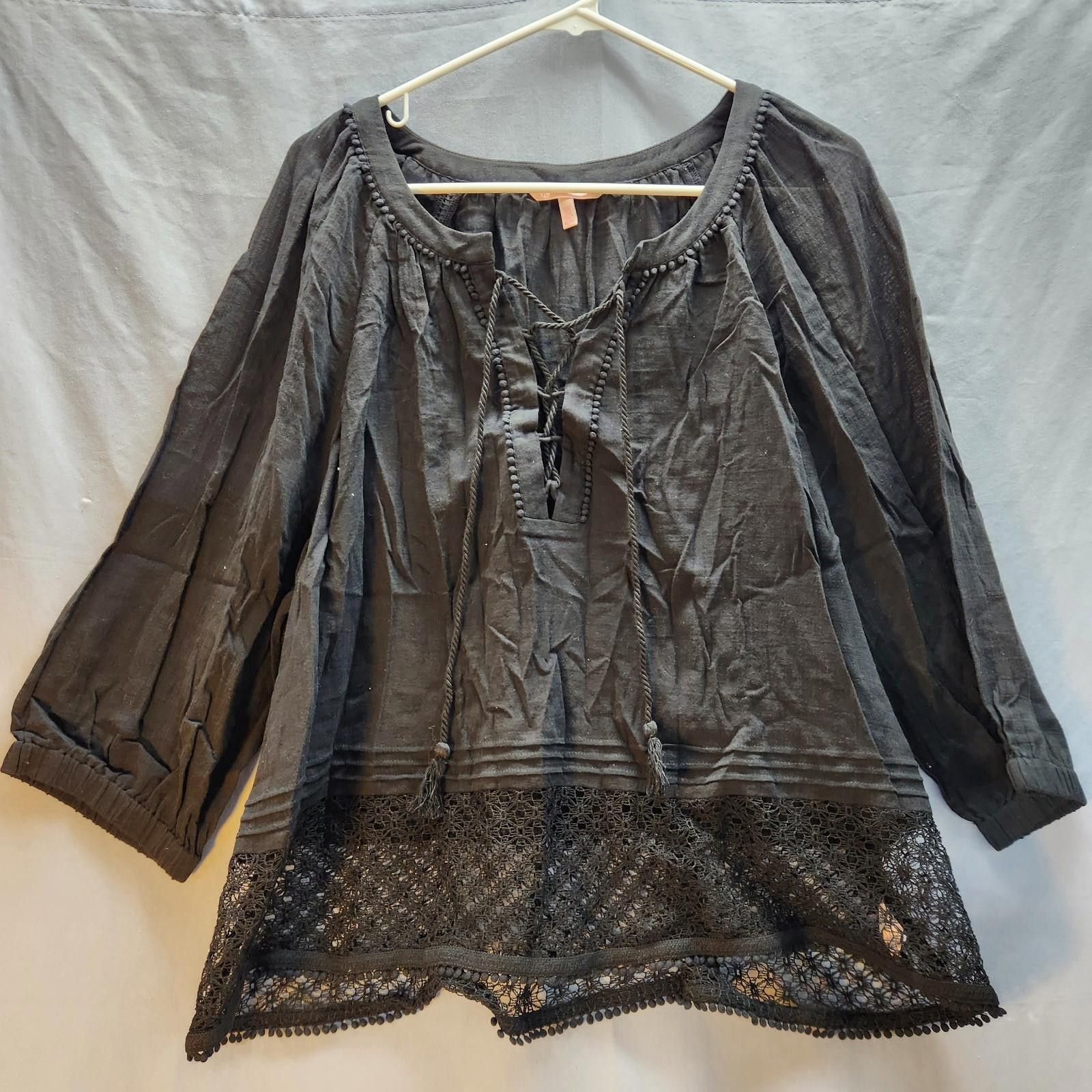 Designer Victoria Secret Black Lace Blouse Size Large Size L / US 10 / IT 46 - 1 Thumbnail
