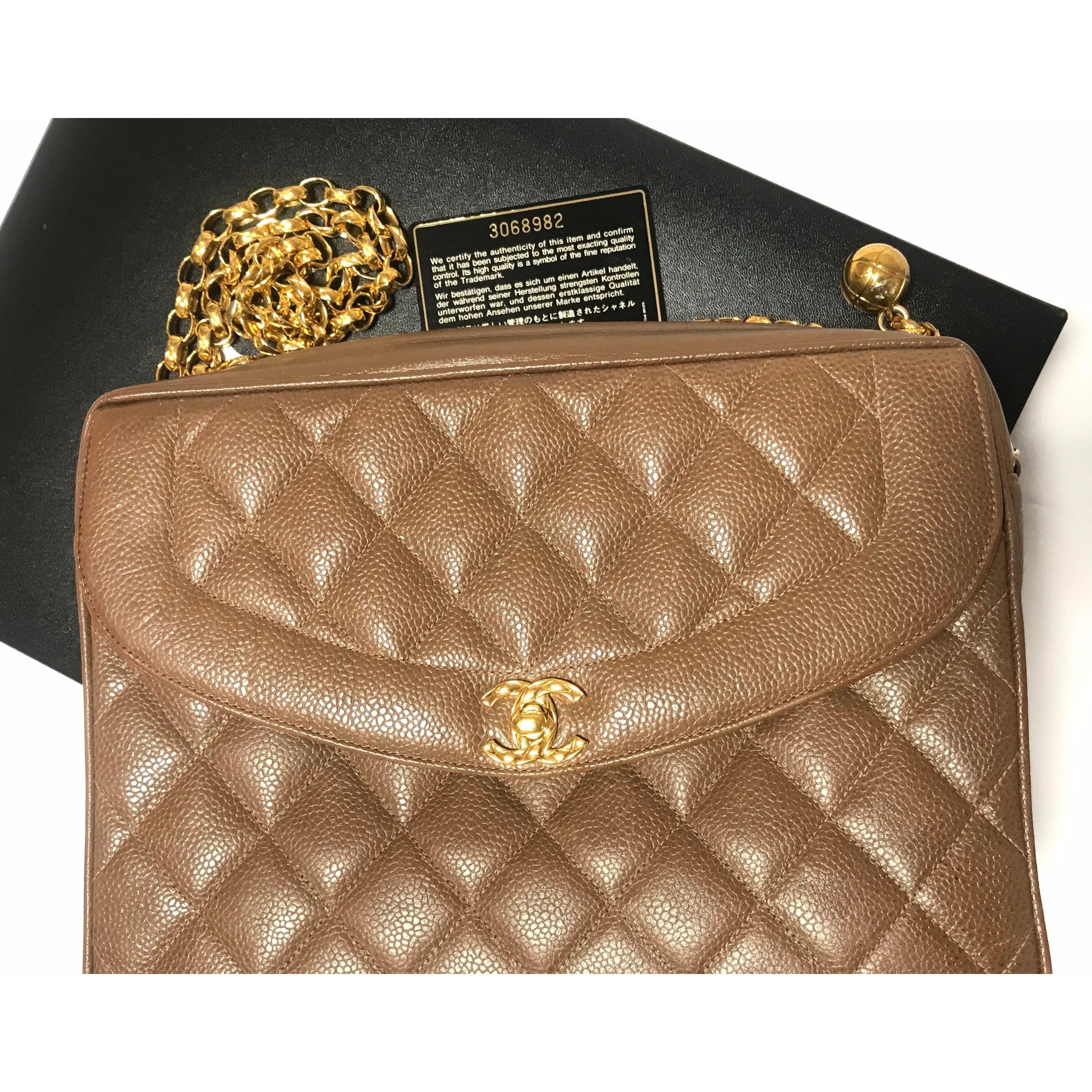 Chanel Vintage Chanel large brown caviar leather 2.55 camera bag Size ONE SIZE - 4 Thumbnail