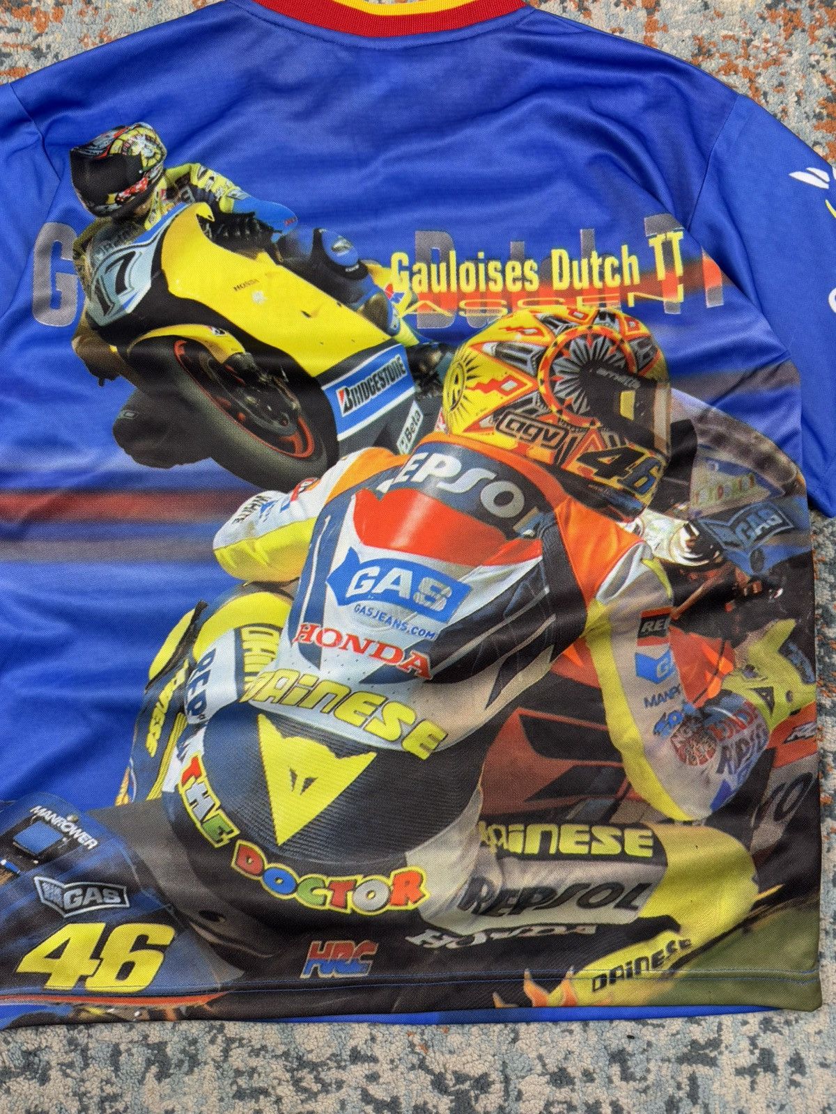 Other Vintage 90s MotoGP Gualoises Dutch TT all over print Jersey Size US M / EU 48-50 / 2 - 11 Thumbnail