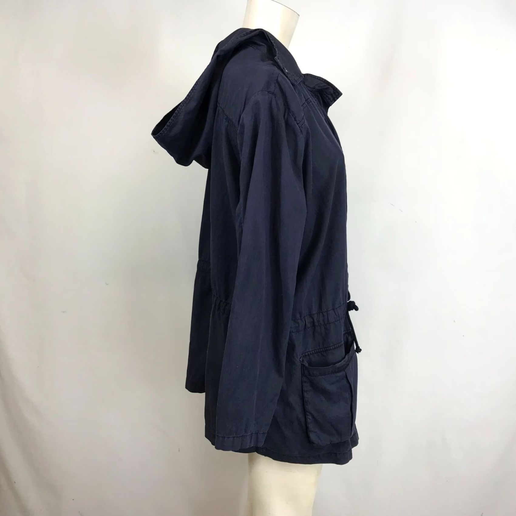 Vintage VINTAGE SEJOUR Women's 0X Navy Zip & Snap Closure Hooded Cargo Jacket Coat Shirt Size XL / US 12-14 / IT 48-50 - 4 Thumbnail