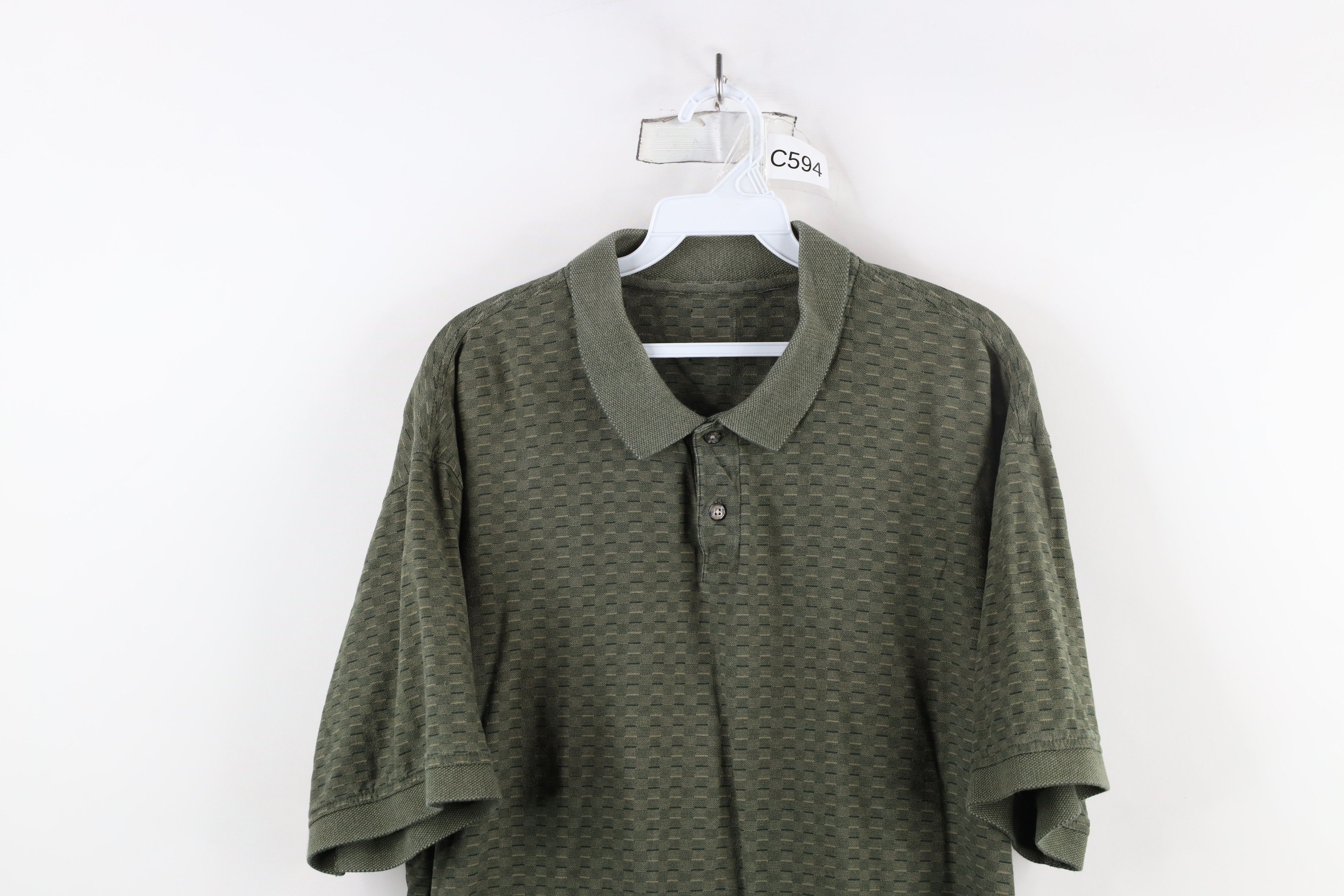 Vintage Vintage 90s Streetwear Knit Collared Polo Shirt Green Size US XL / EU 56 / 4 - 2 Thumbnail