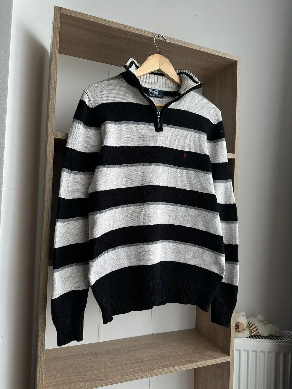Polo Ralph Lauren × Vintage Vintage PRL Navy Polo Ralph Lauren 1/4 Zip Sweater Size US M / EU 48-50 / 2 - 6 Thumbnail