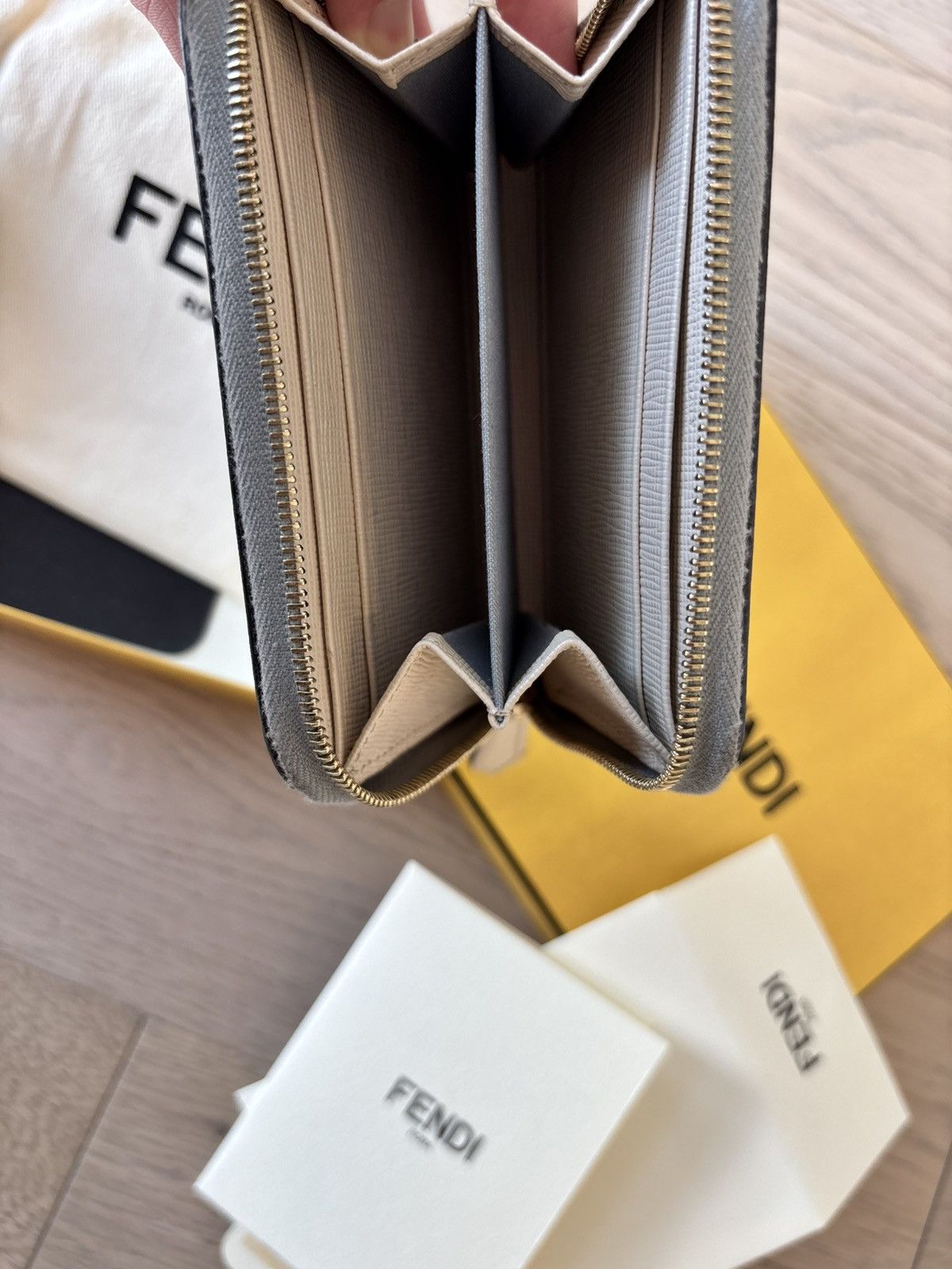 Fendi Fendi Vitello Elite Monster Eyes Studded Mini Zip Wallet Size ONE SIZE - 4 Thumbnail