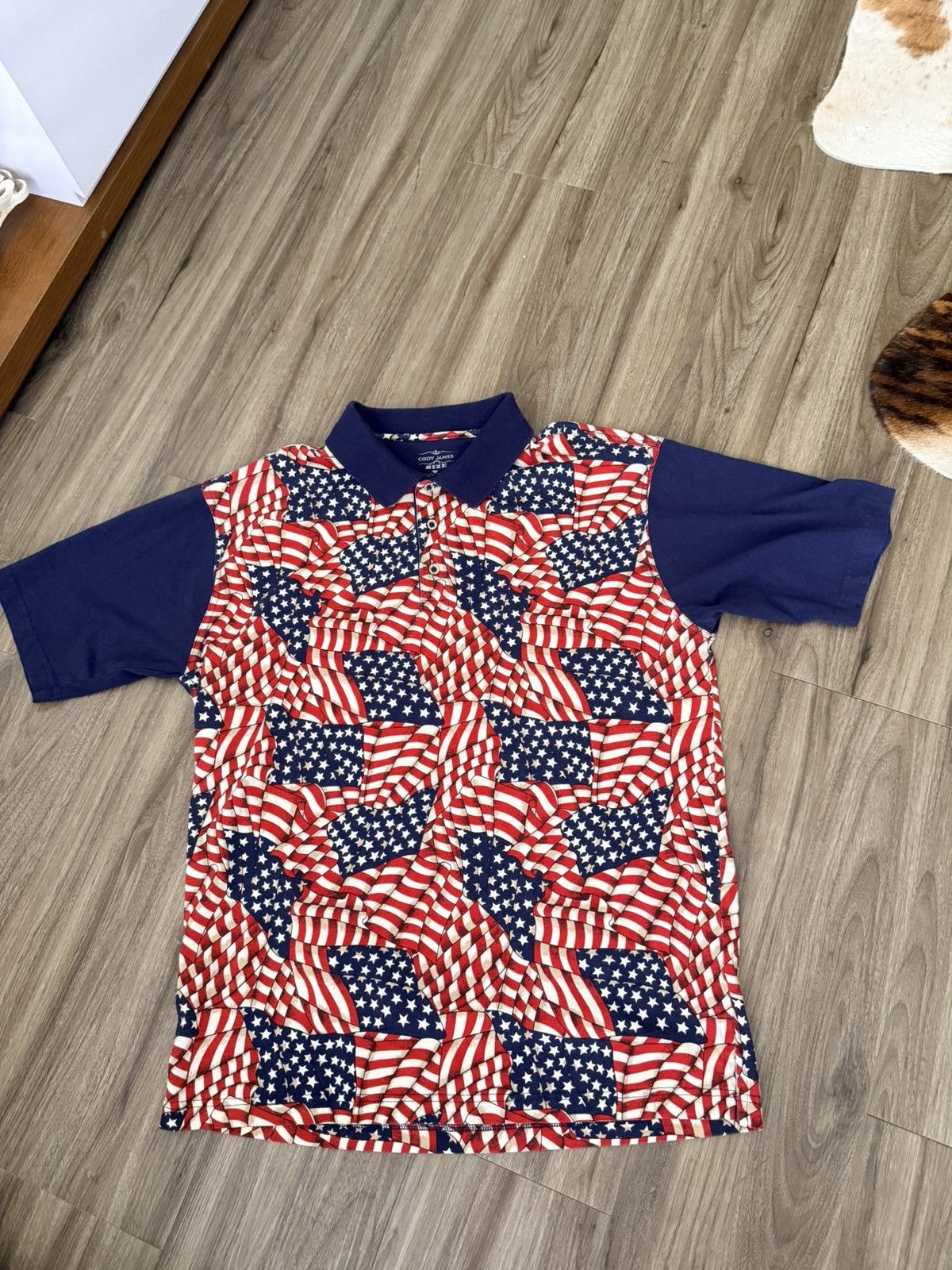 Cody James CODY JAMES Men's patriotic polo shirt USA flags all over Size US L / EU 52-54 / 3 - 1 Thumbnail