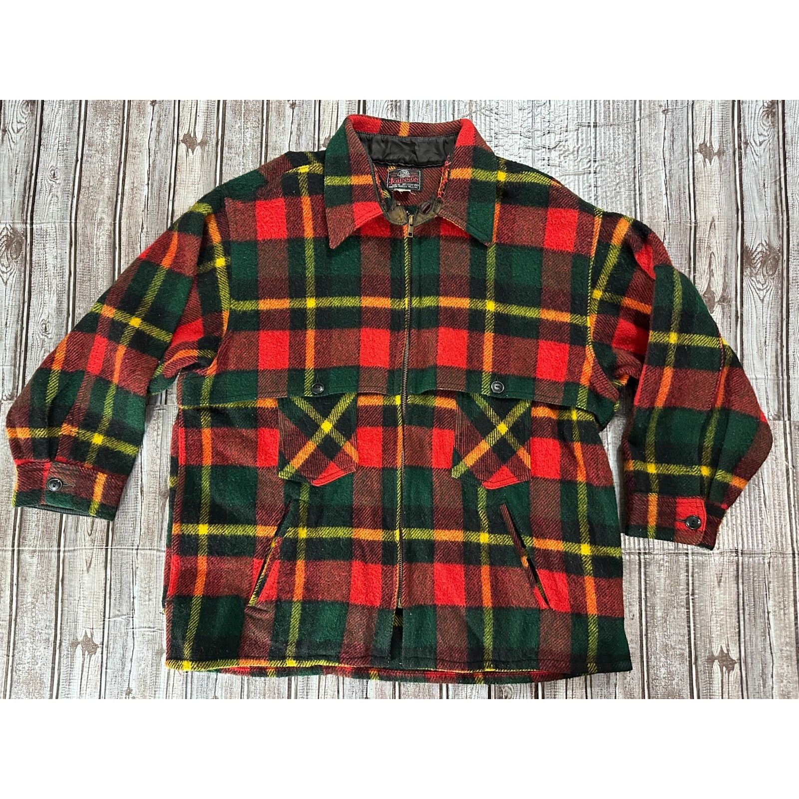 Johnson Woolen Mills Johnson Woolen Mills Shirt Jacket Wool Plaid Full Zip Up Siz Size US XXL / EU 58 / 5 - 1 Thumbnail