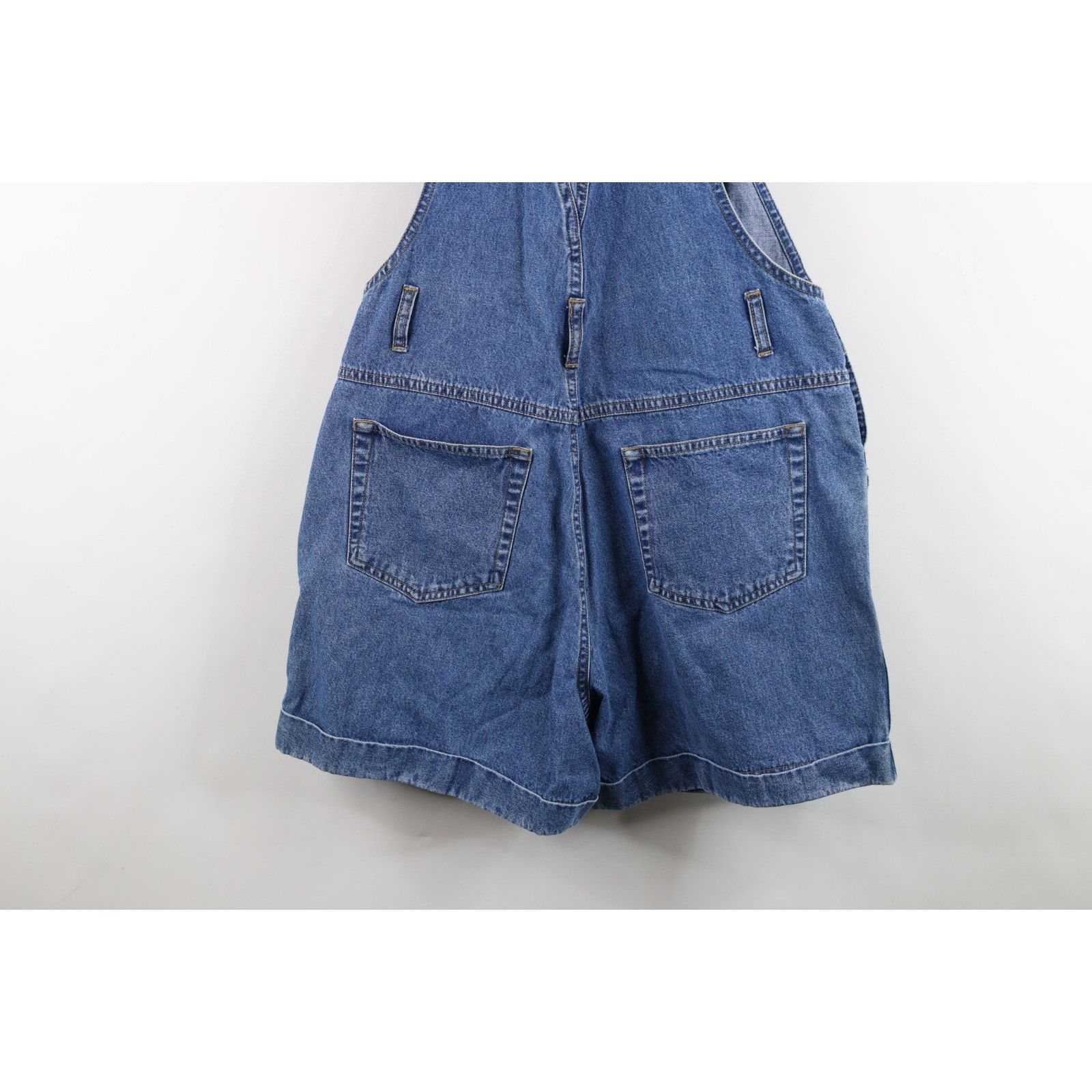 Vintage Vintage 90s Streetwear Faded Denim Jean Shortalls Size 30" / US 8 / IT 44 - 15 Thumbnail