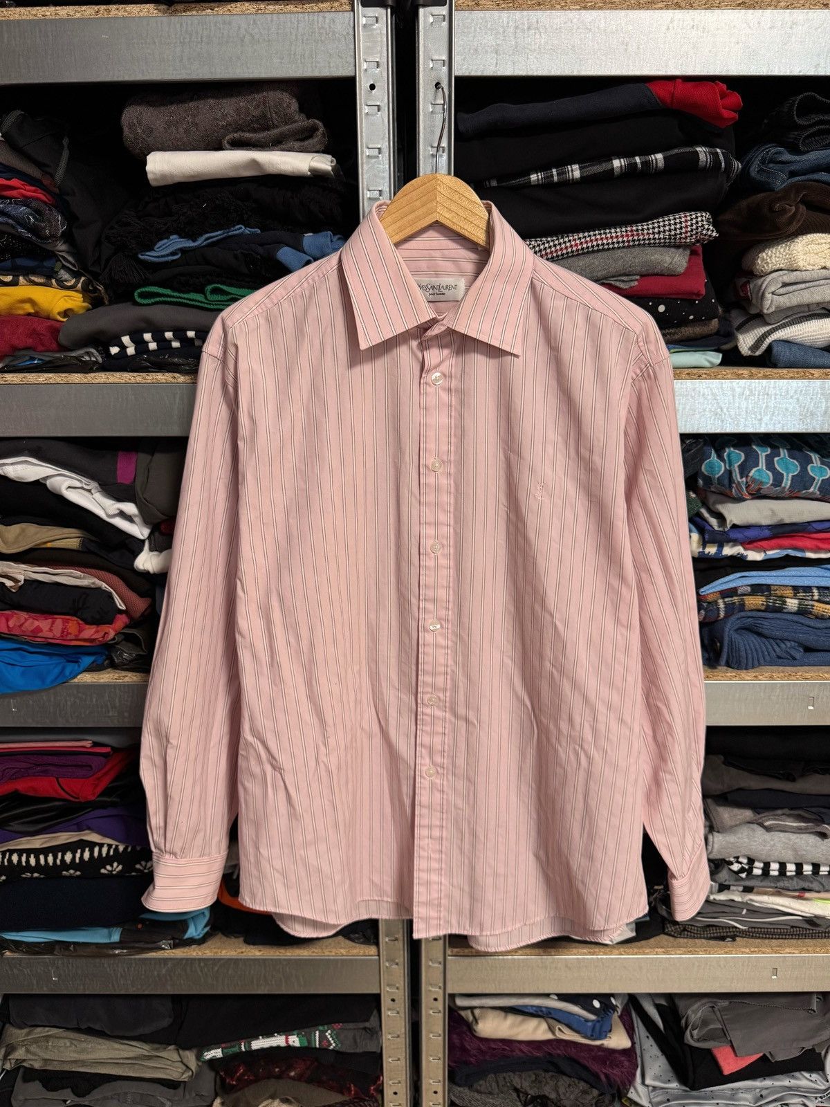 Yves Saint Laurent Vtg Yves Saint Laurent Long Sleeve Shirt Button Up YSL 40/41 Size US L / EU 52-54 / 3 - 1 Thumbnail