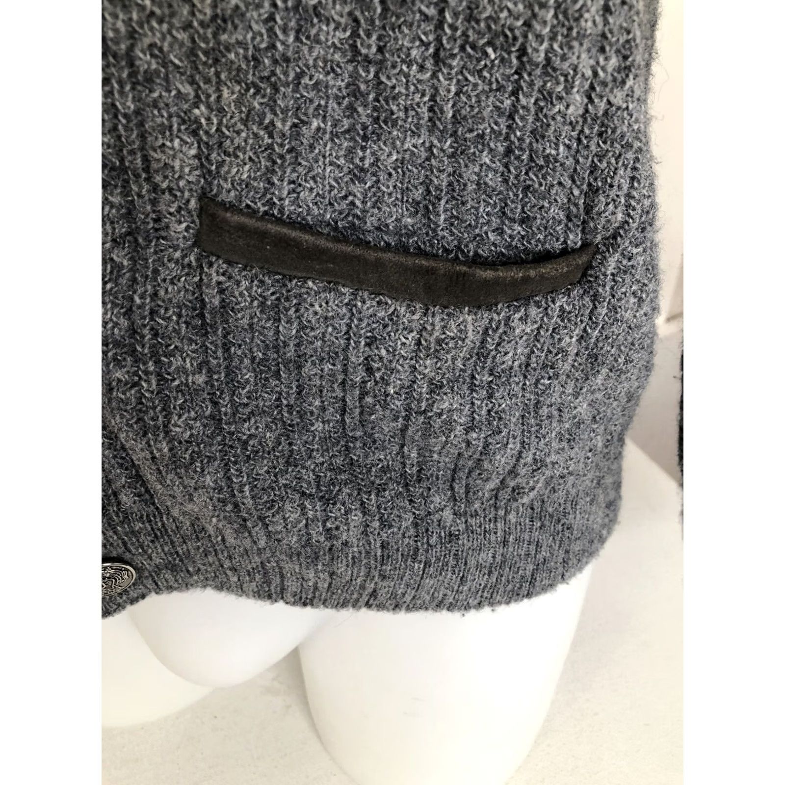 Sears Kings Road / Sears Mens M Cardigan Sweater Wool Gray 90s Vintage Knit Mens Size US M / EU 48-50 / 2 - 3 Thumbnail