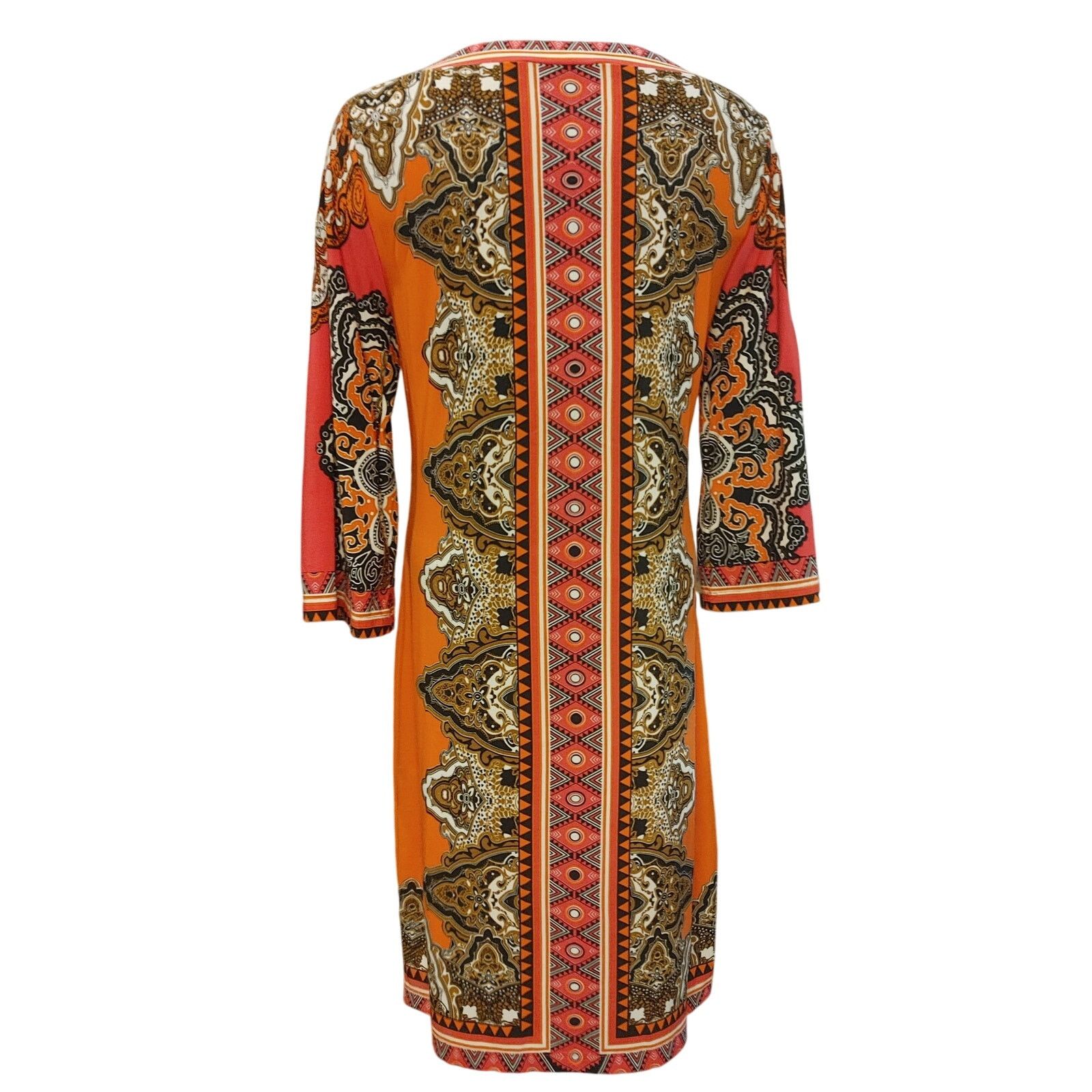 Other Beige by Eci Womens 8 Orange/Red Boho Long Sleeve Midi Dress Size M / US 6-8 / IT 42-44 - 2 Thumbnail