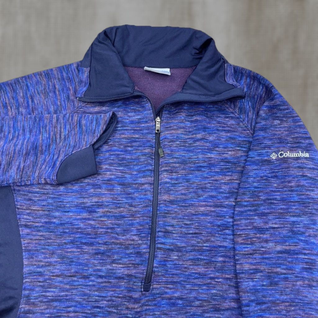 Vintage Columbia Sweater Women Medium Purple Pullover 1/2 Zip Mock Neck All Seasons Lightweight Size M / US 6-8 / IT 42-44 - 1 Thumbnail