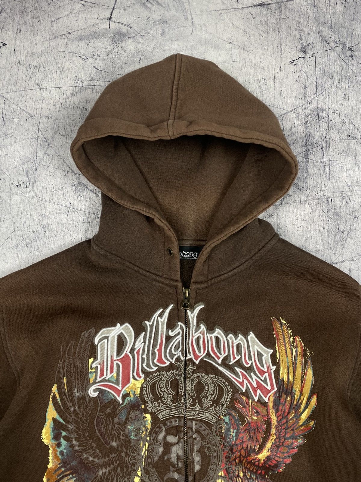 Billabong Billabong Faded Brown Y2K Surf Full Zip Hoodie Fleece Size US L / EU 52-54 / 3 - 6 Thumbnail