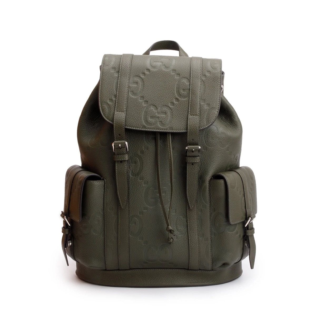 Gucci GUCCI Green Jumbo GG Calfskin Leather Backpack Size ONE SIZE - 1 Thumbnail