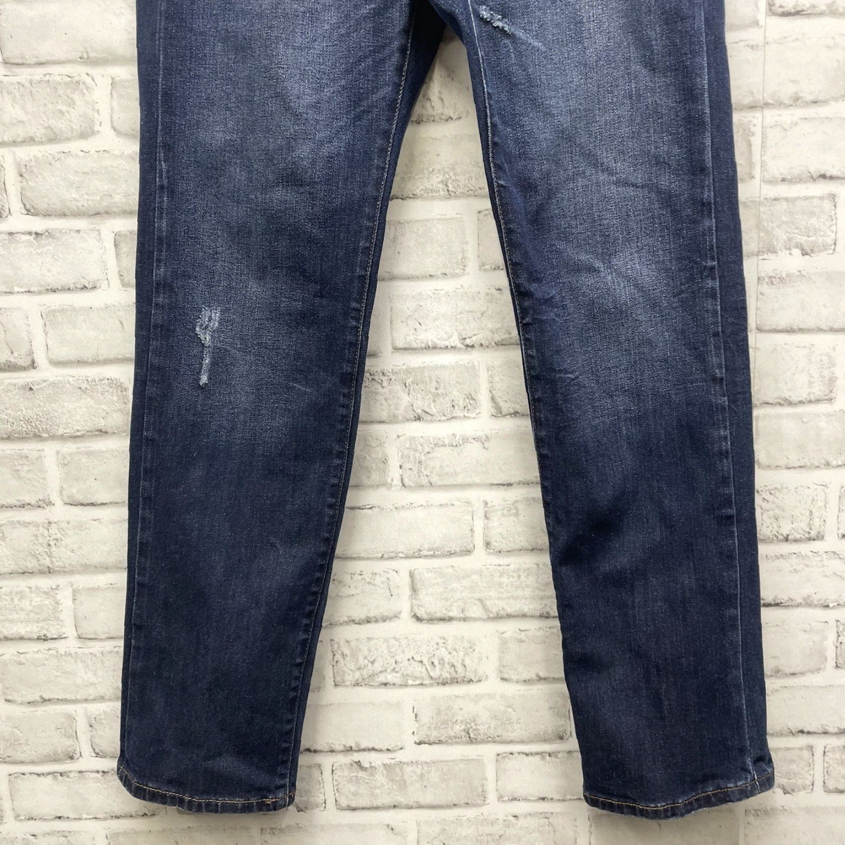 Banana Republic VINTAGE Banana Republic blue distressed cotton blend Skinny Jeans Womens 29x32 Size 29" - 3 Thumbnail
