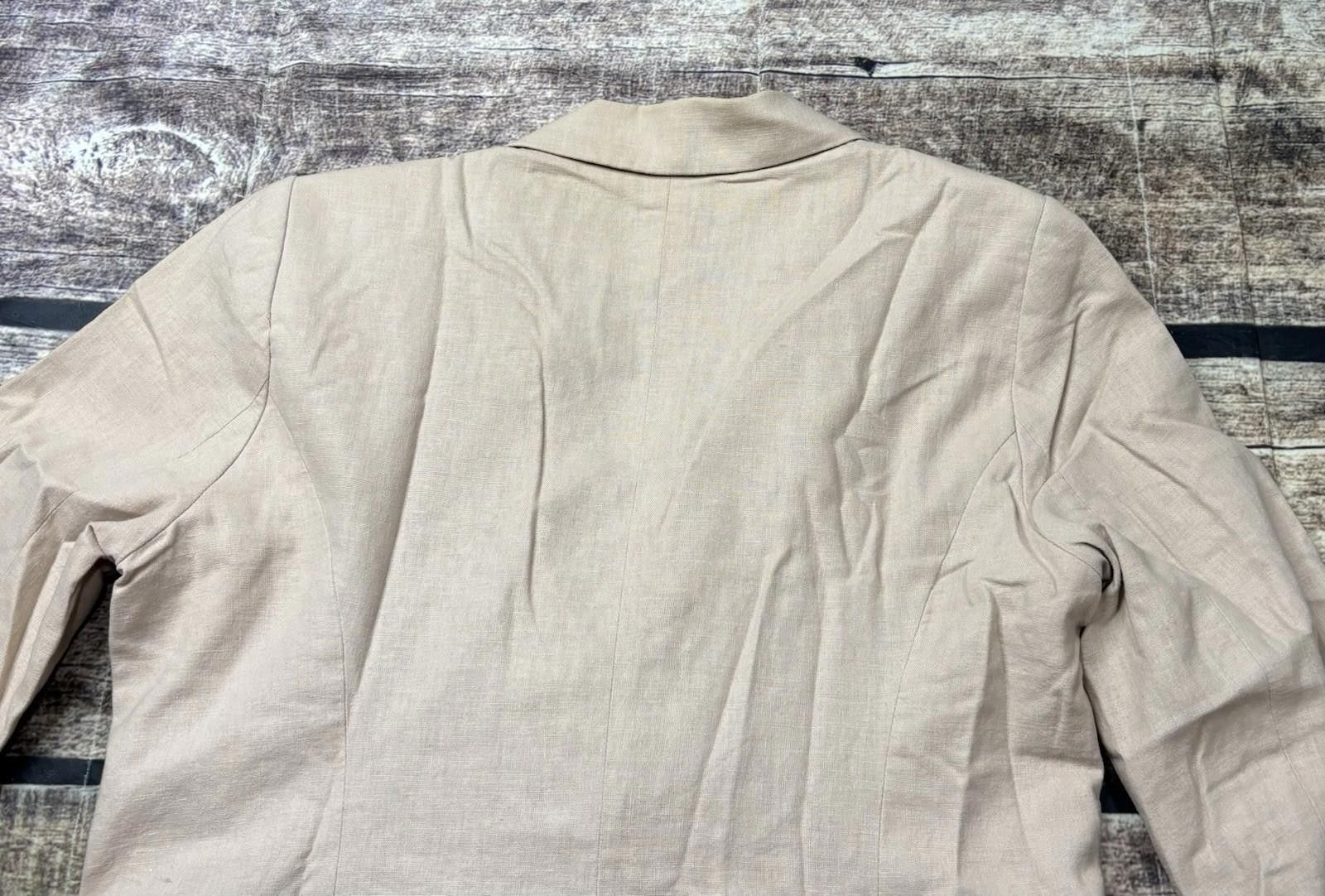 Kendrick Lamar Kenar Blazer Jacket Womens Medium Linen Cotton Beige Open Size M / US 6-8 / IT 42-44 - 6 Thumbnail