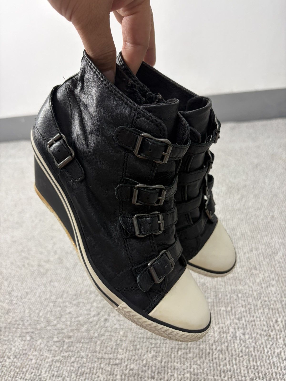 ASH Ash Wedge Genial Buckled Leather Size 37 Size US 7 / IT 37 - 4 Thumbnail