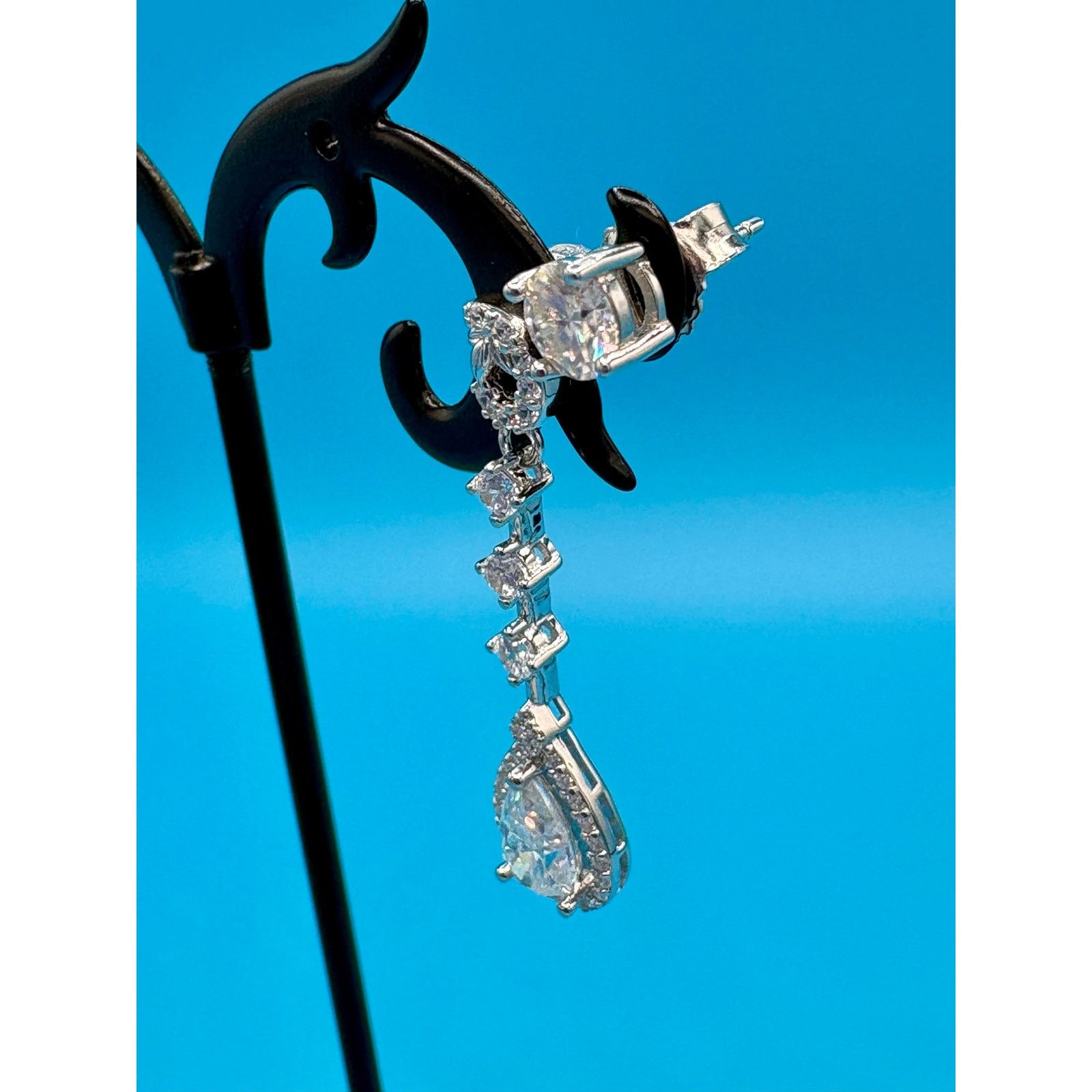 Jewelry New Moissanite Earring Duo - PT950 Platinum & 925 Sterling Size ONE SIZE - 13 Thumbnail