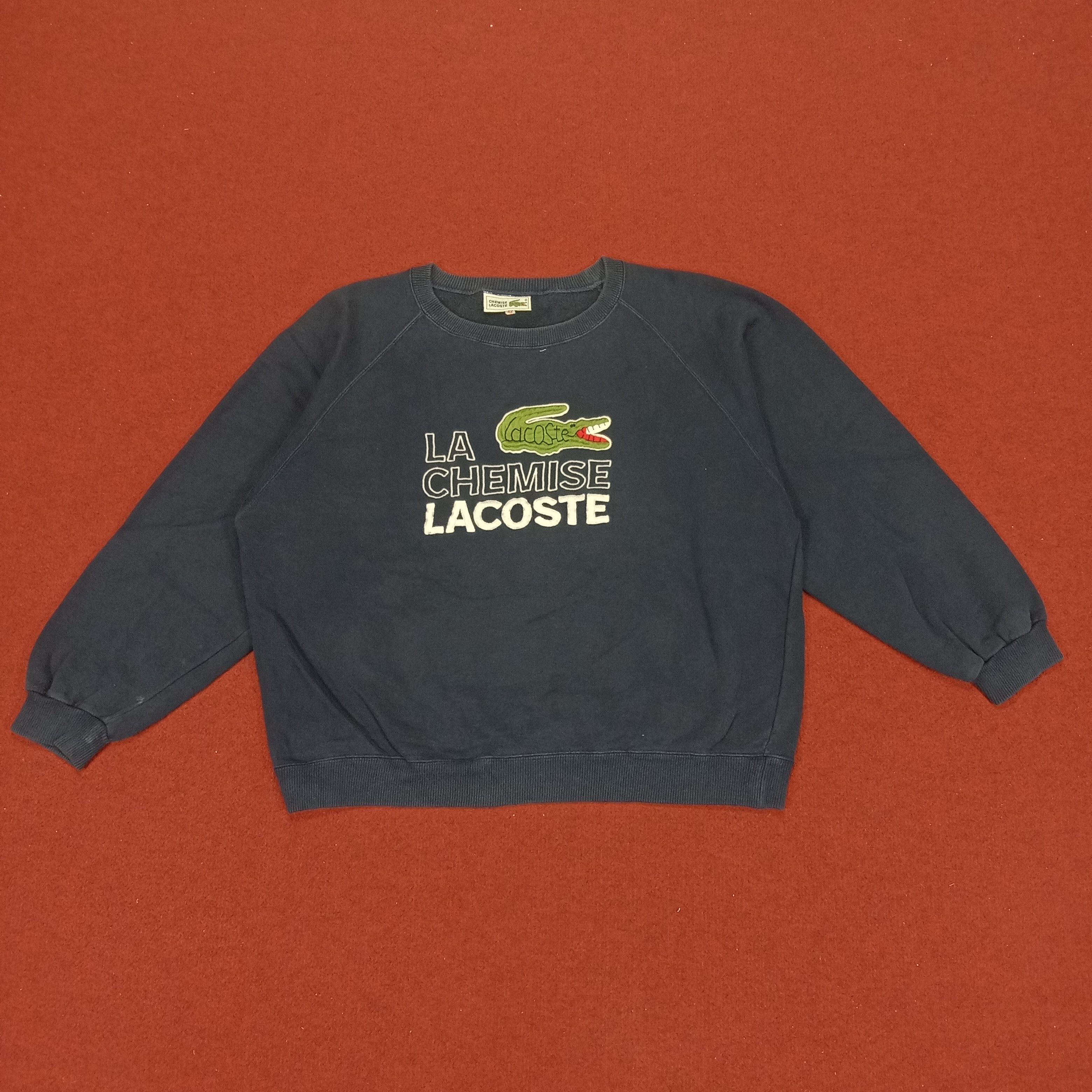 image of Lacoste Center Design Streetwear Style Sweatshirt in Blue, Men's (Size Medium)