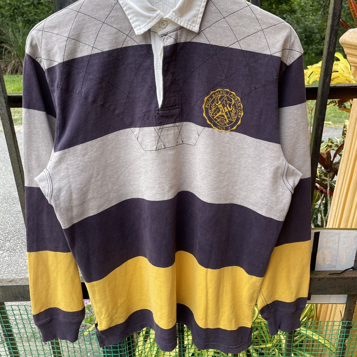 Polo Ralph Lauren × Ralph Lauren × Vintage 🔥Polo Sport Ralph Lauren Striped Distress Rugby Shirts Size US L / EU 52-54 / 3 - 5 Thumbnail