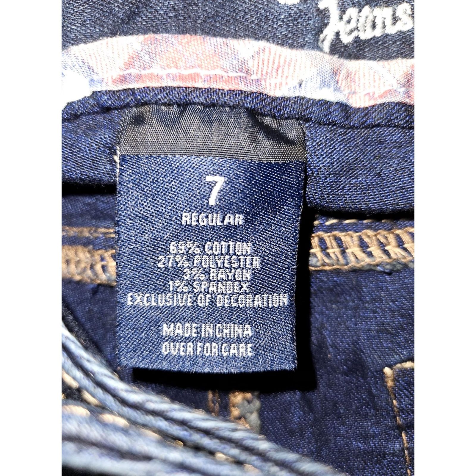 Vintage Amethyst Jeans Juniors 7 Dark Wash Low Rise Bootcut Stretch Rhinestone Pockets Jeans Women's/Teens Size 28" / US 6 / IT 42 - 3 Thumbnail