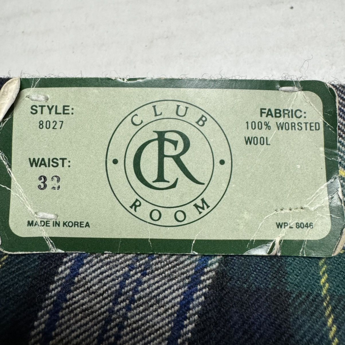 Club Room Vintage CLUB ROOM Worsted Wool Pants In Green Plaid Size US 32 / EU 48 - 5 Thumbnail