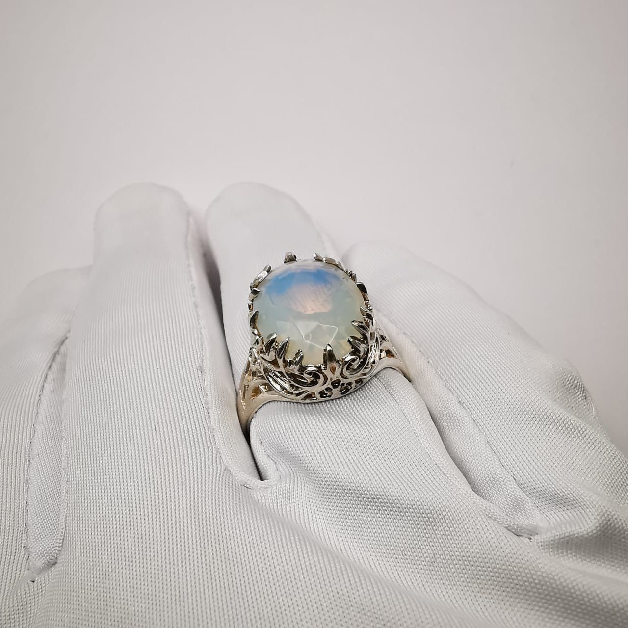 Sterling Silver Vintage Ring,925 Sterling Silver Moonstone size 12 Size ONE SIZE - 6 Thumbnail