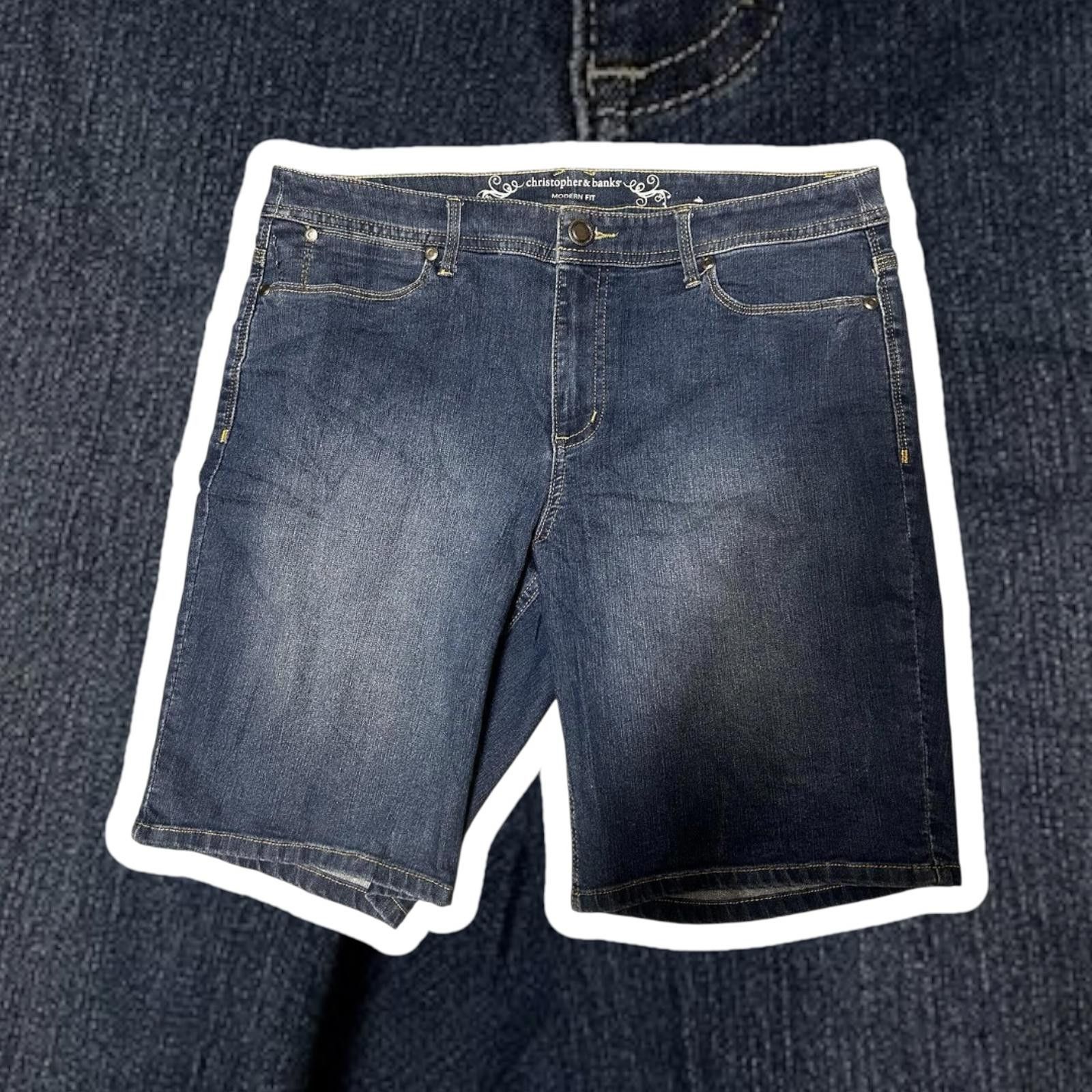 Designer Stylish Christopher & Banks Modern Fit Denim Shorts Size 28" / US 6 / IT 42 - 1 Thumbnail