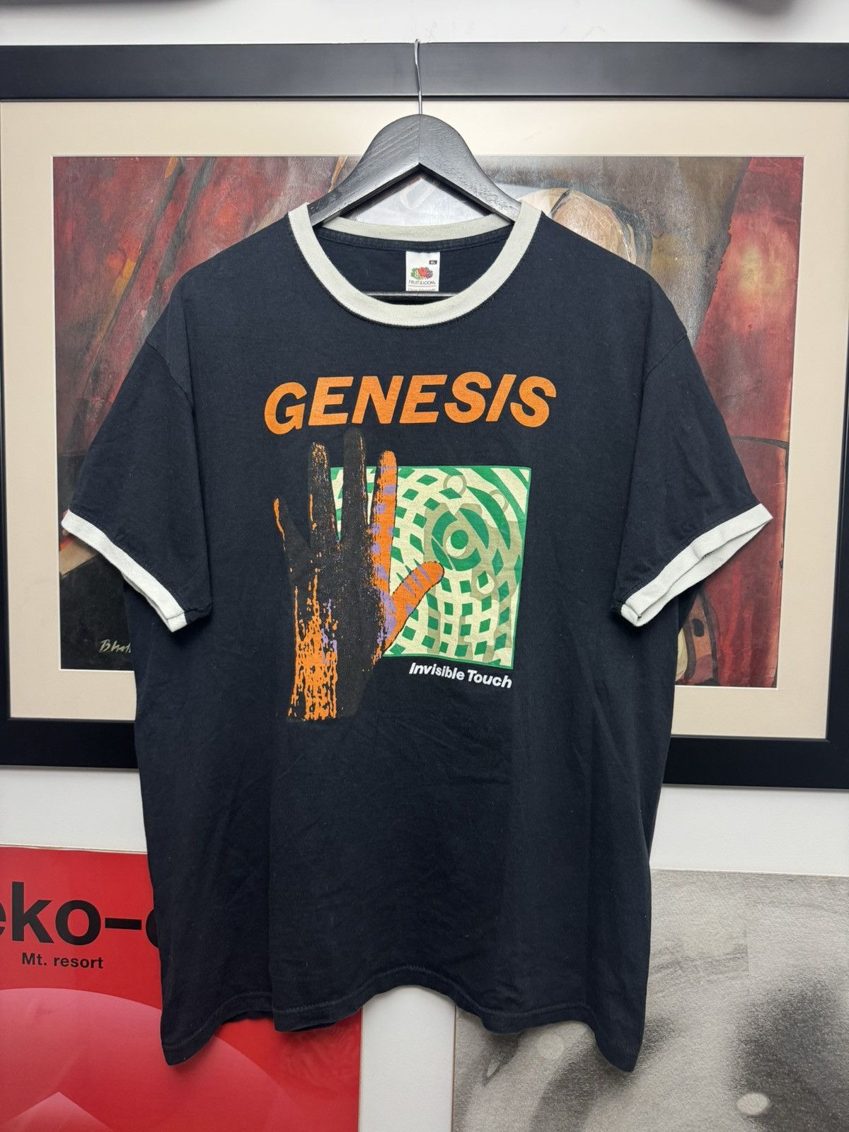 Vintage Vintage Genesis Invisible Touch Band Tee Ringer Hype Rock Size US XL / EU 56 / 4 - 1 Thumbnail
