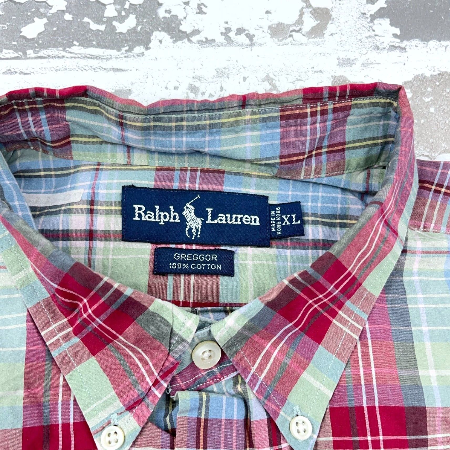Ralph Lauren Ralph Lauren Shirt Men XL Pink Blue Button Up Tartan Plaid Camp Pocket Greggor Size US XL / EU 56 / 4 - 5 Thumbnail