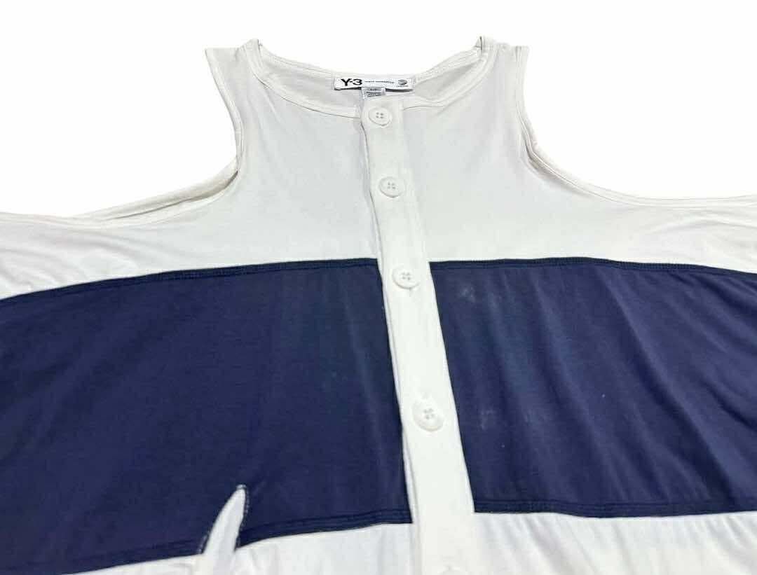 Y-3 🔥Rare Yohji Yamamoto Y-3 Open Shoulder Striped Shirt Size US S / EU 44-46 / 1 - 6 Thumbnail