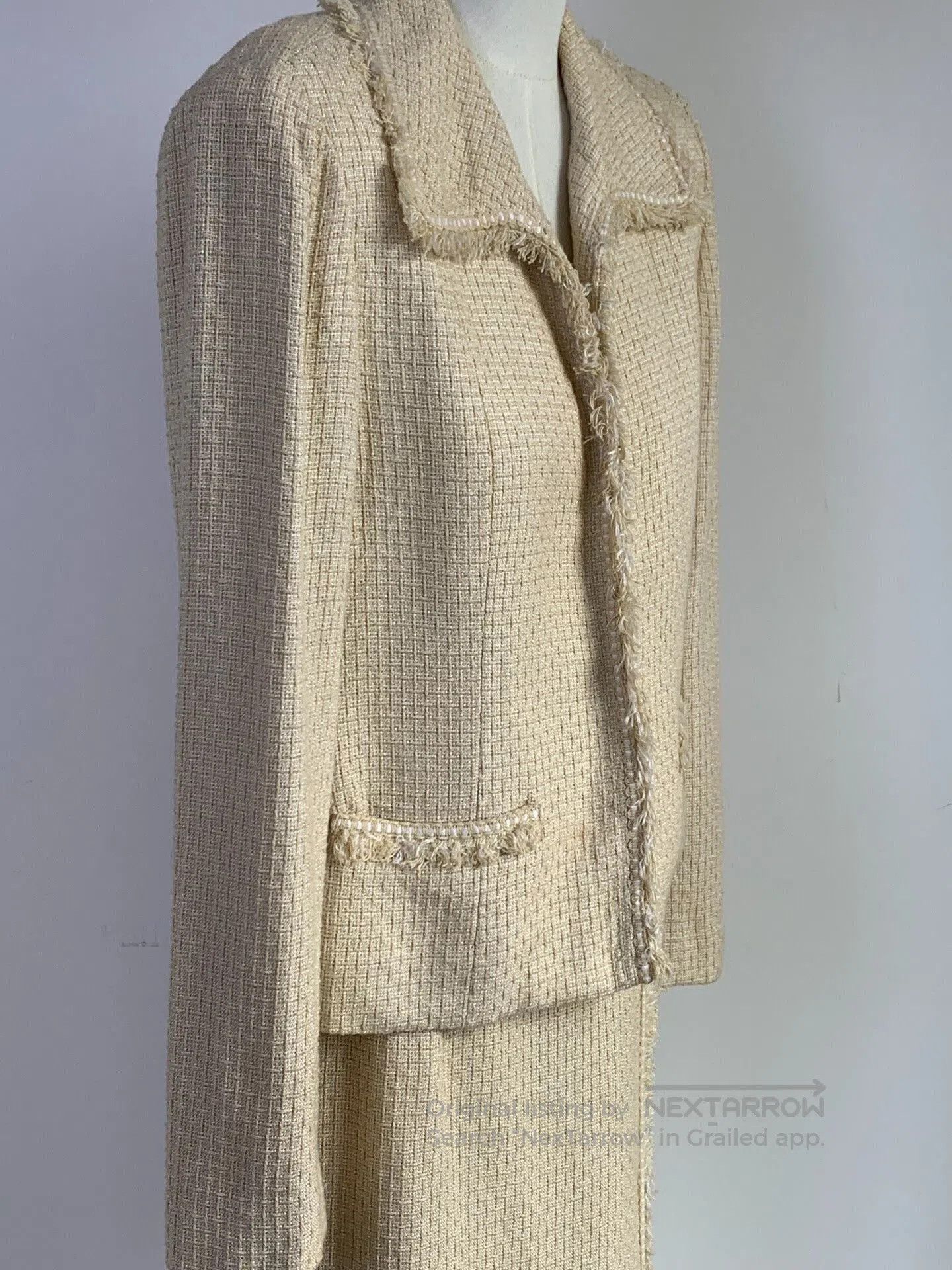 Other Beige Fringed Tweed Two. Size 24" / US 00 / IT 34 - 4 Thumbnail