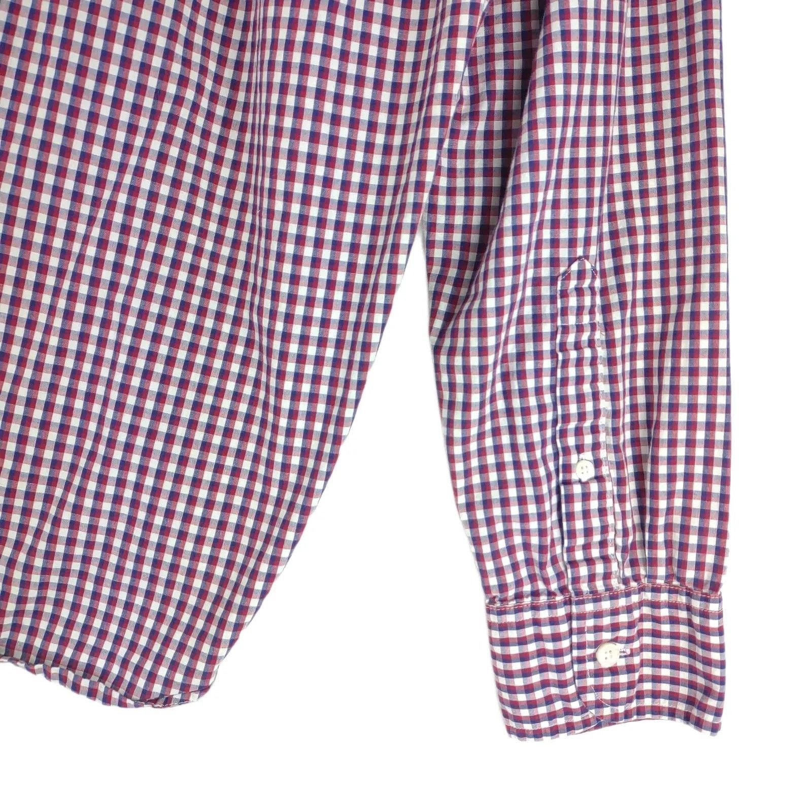 J.Crew J CREW Red White Blue Plaid Check Long Sleeve Button Shirt Size US L / EU 52-54 / 3 - 5 Thumbnail