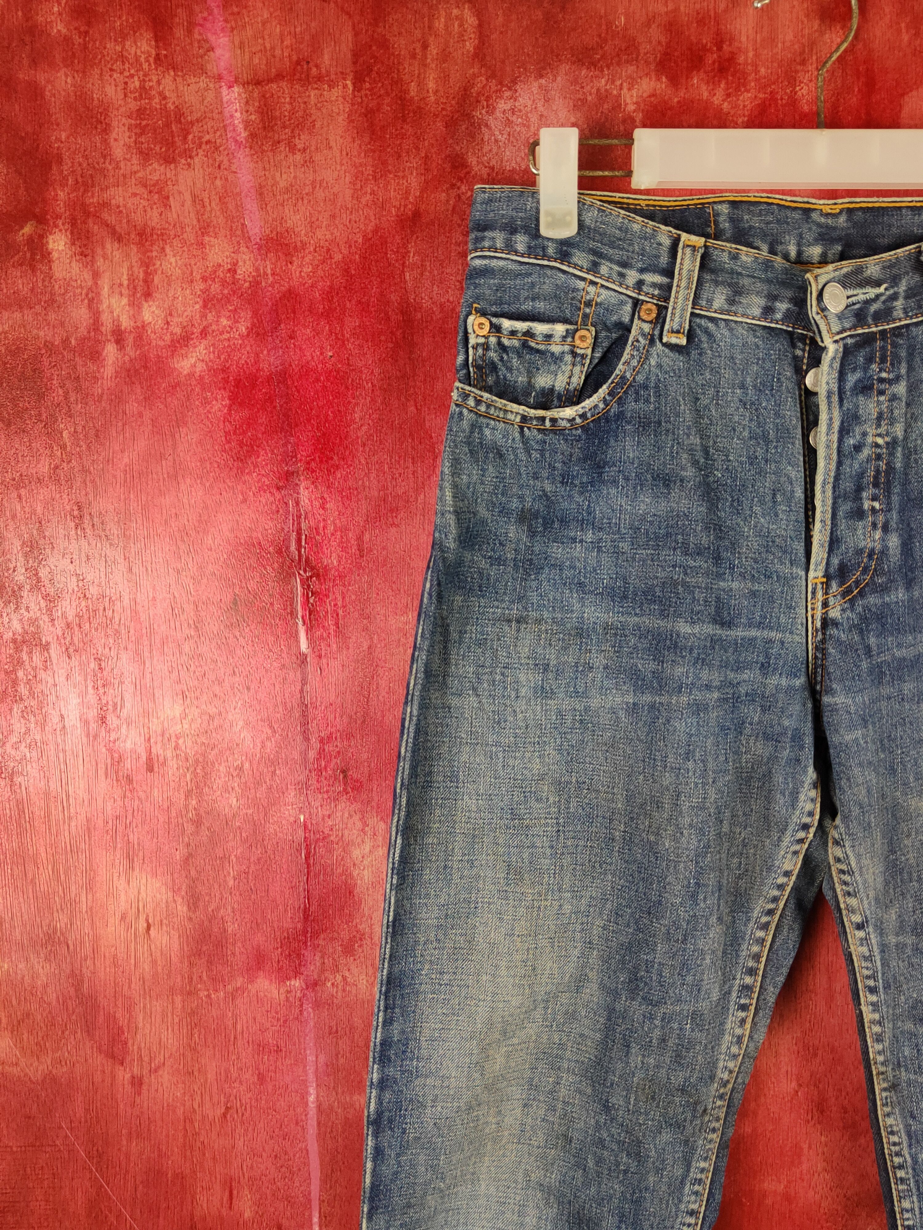 Levi's Levi's Dark Blue Faded Distressed Ripped Jeans #S1836 Size US 28 / EU 44 - 3 Thumbnail
