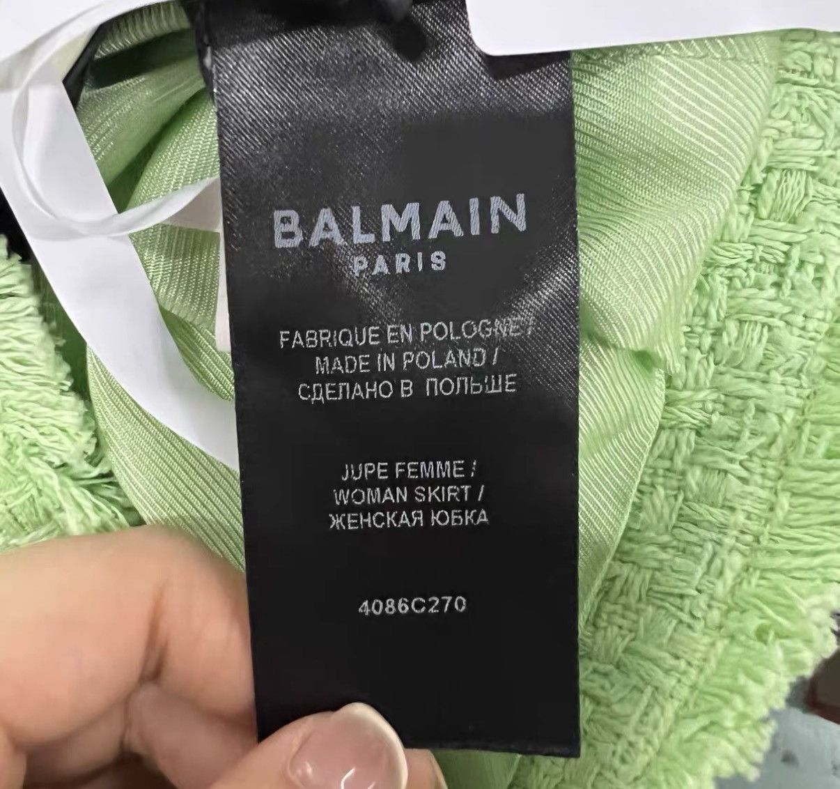Balmain Balmain Green Tweed Mini Skirt J41 Size 25" / US 0 / IT 36 - 4 Thumbnail