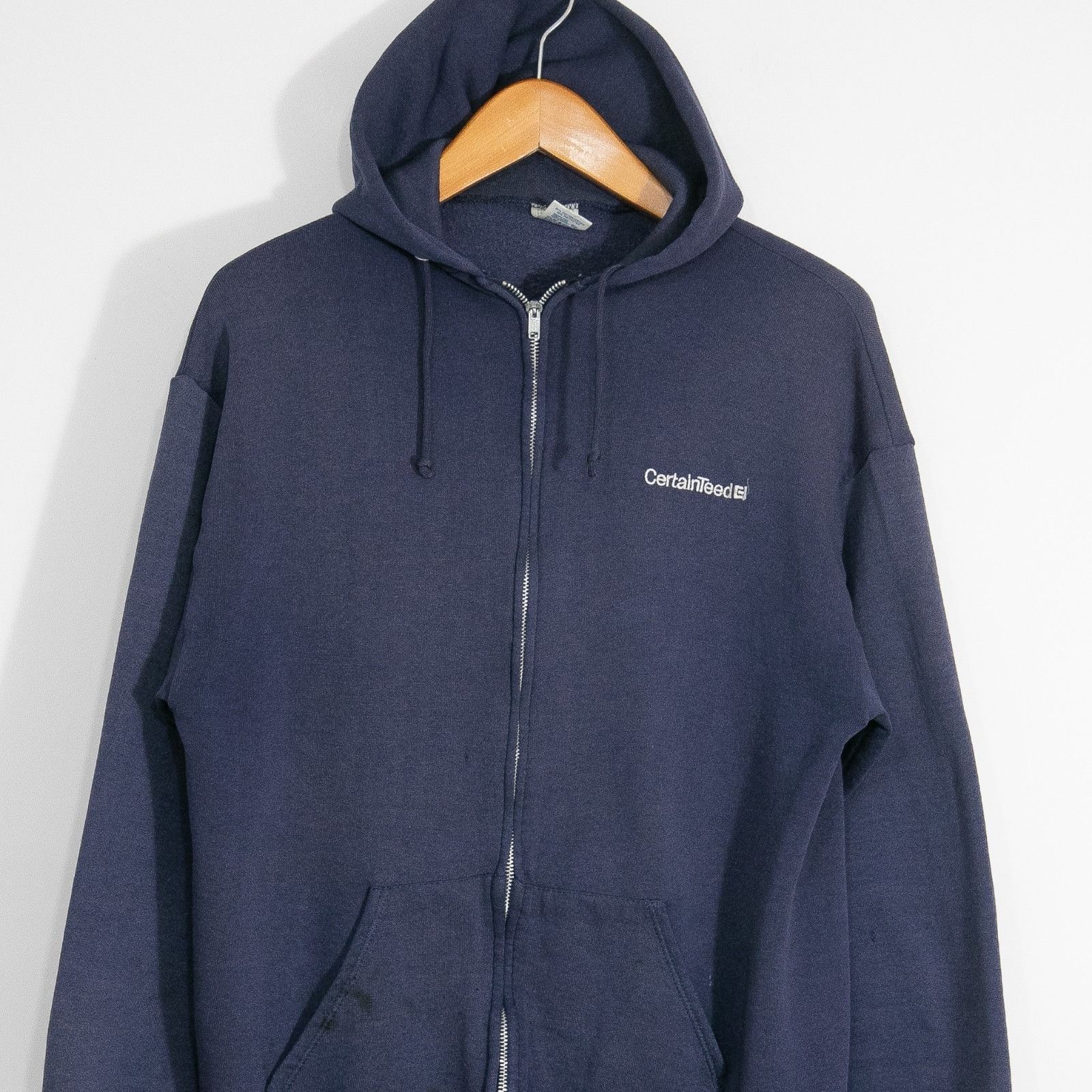 Vintage Vintage 90s CertainTeed Zip Up Workwear Hoodie Mens Large - Size US L / EU 52-54 / 3 - 2 Thumbnail