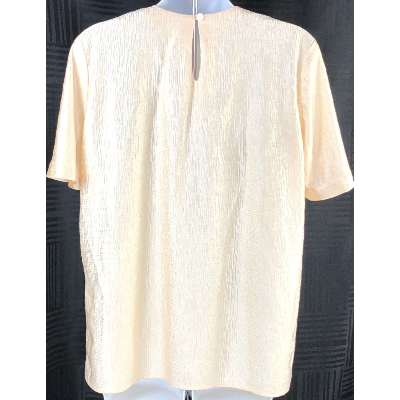 Vintage VINTAGE Notations Blouse Shirt Ivory M Short Sleeve Casual Career 90s Classic Modern Womens Size M / US 6-8 / IT 42-44 - 3 Thumbnail