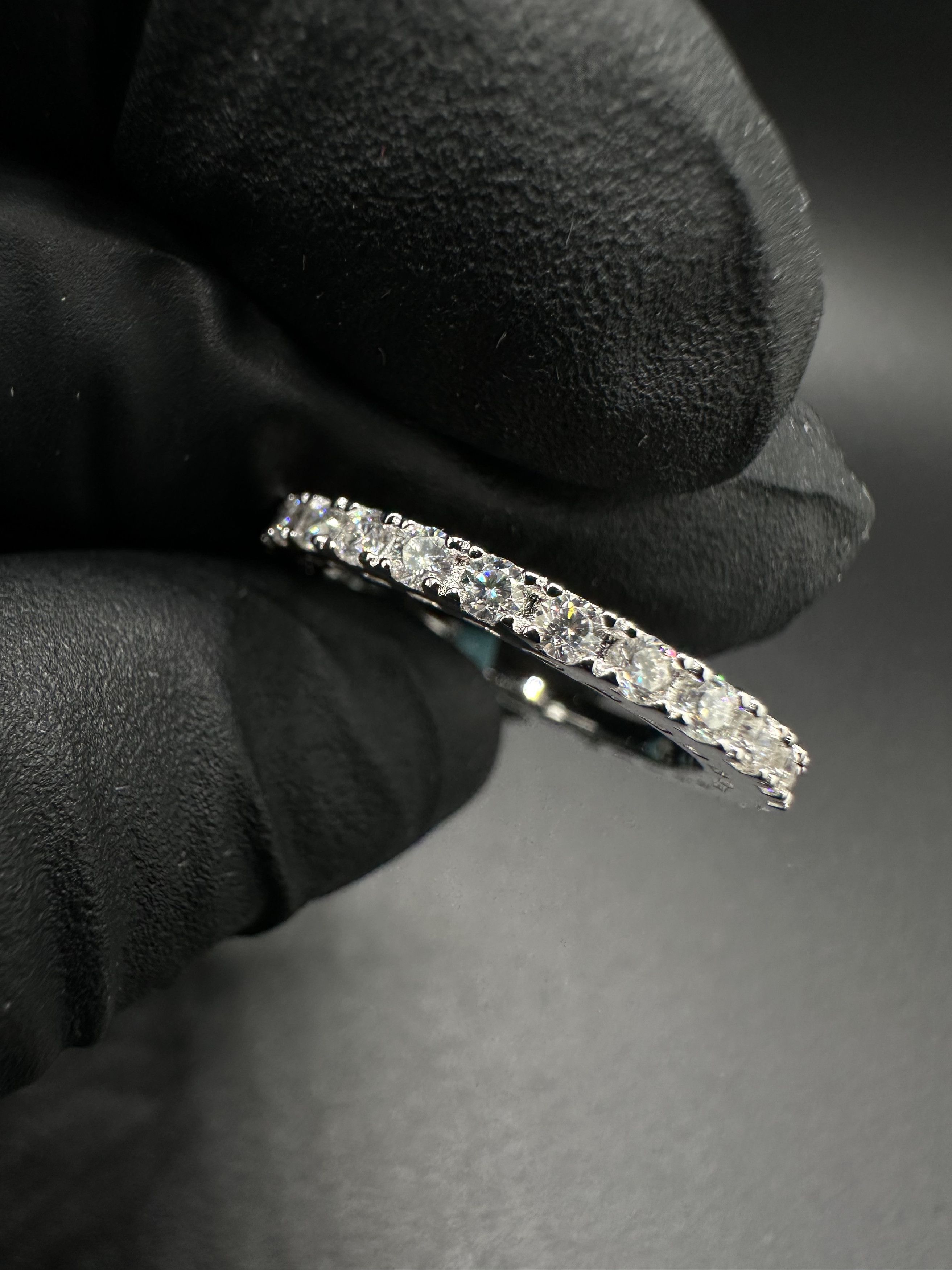 Jewelry MOISSANITE ETERNITY BAND .925 STERLING SILVER RING Size ONE SIZE - 1 Thumbnail