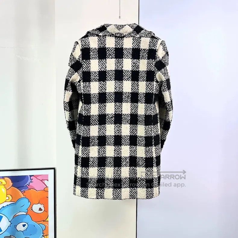 Chanel Chanel Black and white plaid tweed long coat Size S / US 4 / IT 40 - 2 Thumbnail