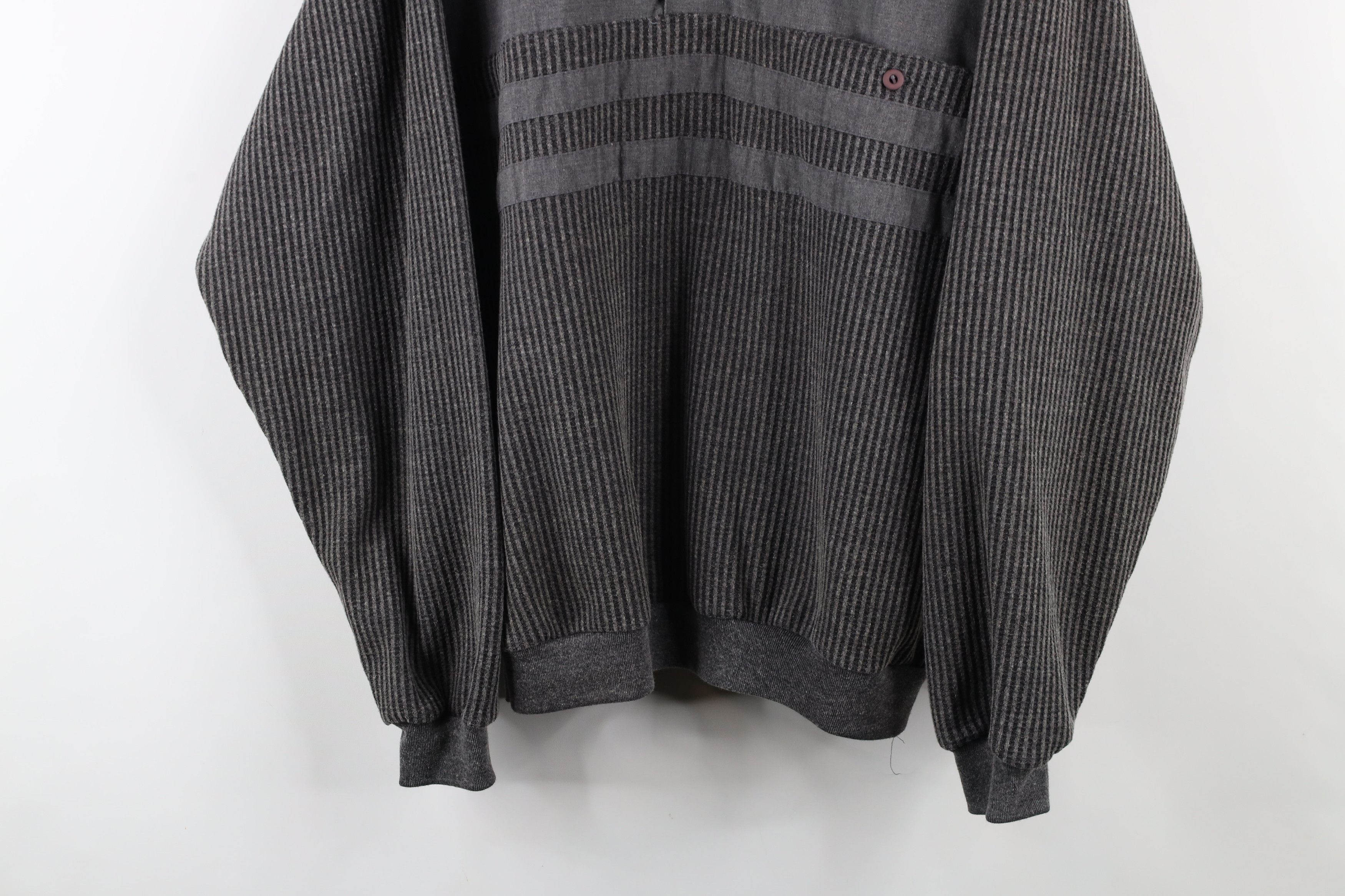 Vintage Vintage 90s Streetwear Ribbed Knit Pullover Long Sleeve Polo Size US L / EU 52-54 / 3 - 3 Thumbnail