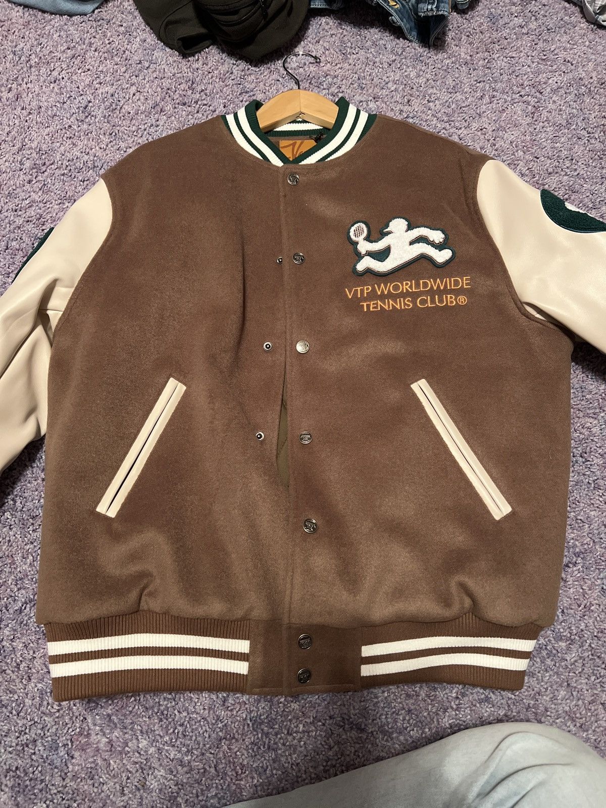 image of Vandy The Pink Tennis Varsity Jacket 2021 Limited in Brown, Men's (Size Medium)