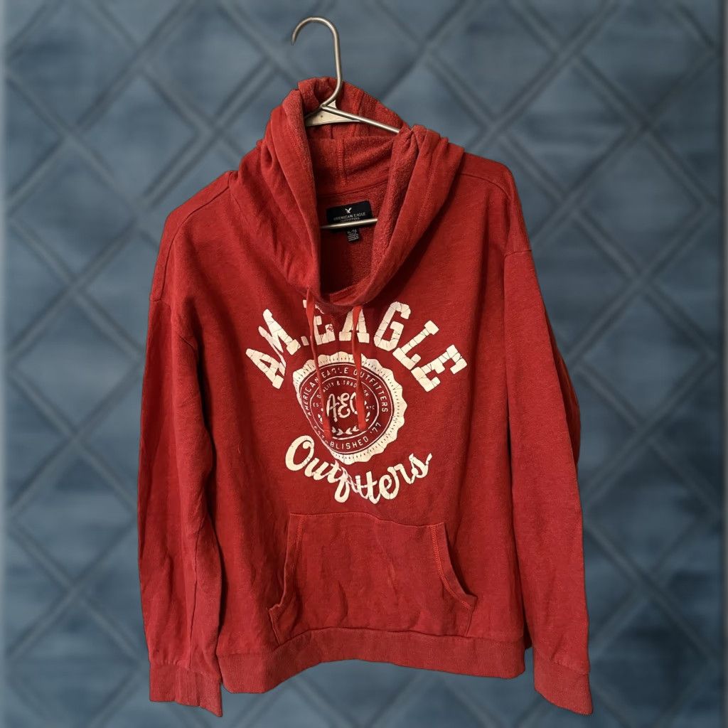 American Eagle Outfitters American Eagle Outfitters Hoodie Adult XL Varsity Red Cotton Fleece Logo Pullover Long Sleeve Pocket Unisex Size US XL / EU 56 / 4 - 1 Thumbnail