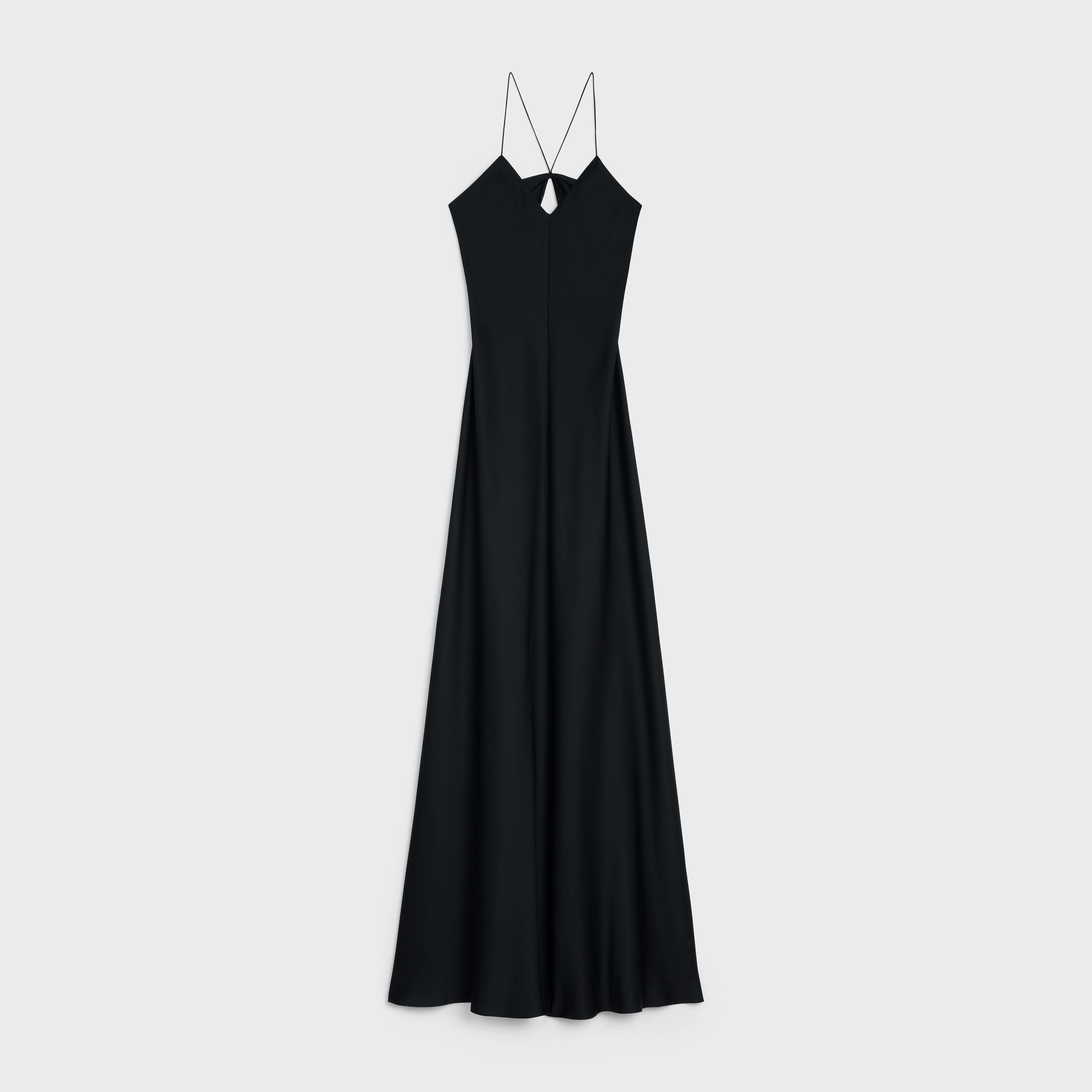 Celine o1w1db11124 Silk Satin Slip Dress in Black Size XS / US 0-2 / IT 36-38 - 1 Thumbnail