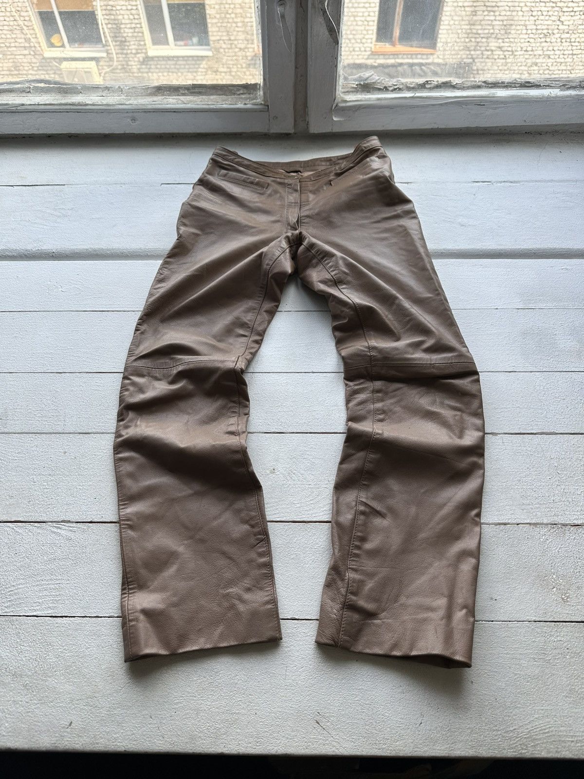 Leather × Vintage 🚨Vintage leather pants motorcycles BROWN LUXURY Y2K Size 25" / US 0 / IT 36 - 1 Thumbnail