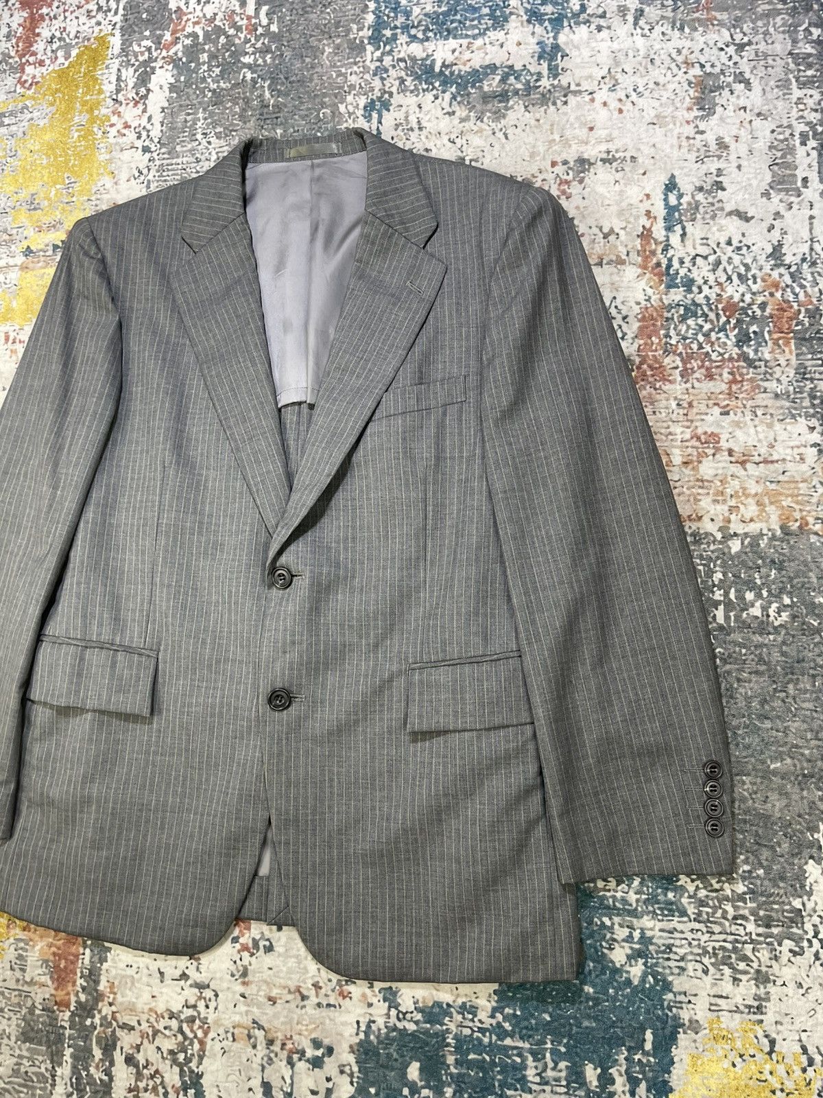 Yves Saint Laurent Yvest Saint Laurent Pinstripes Grey Blazer Size US S / EU 44-46 / 1 - 4 Thumbnail