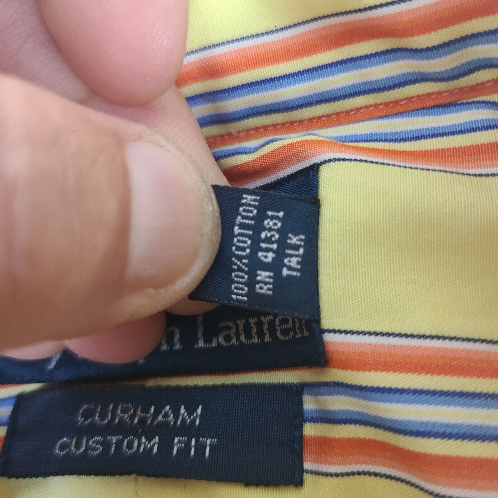 Polo Ralph Lauren Ralph Lauren Custom Fit Yellow Stripe Long Sleeve Mens Shirt Size US XXL / EU 58 / 5 - 5 Thumbnail