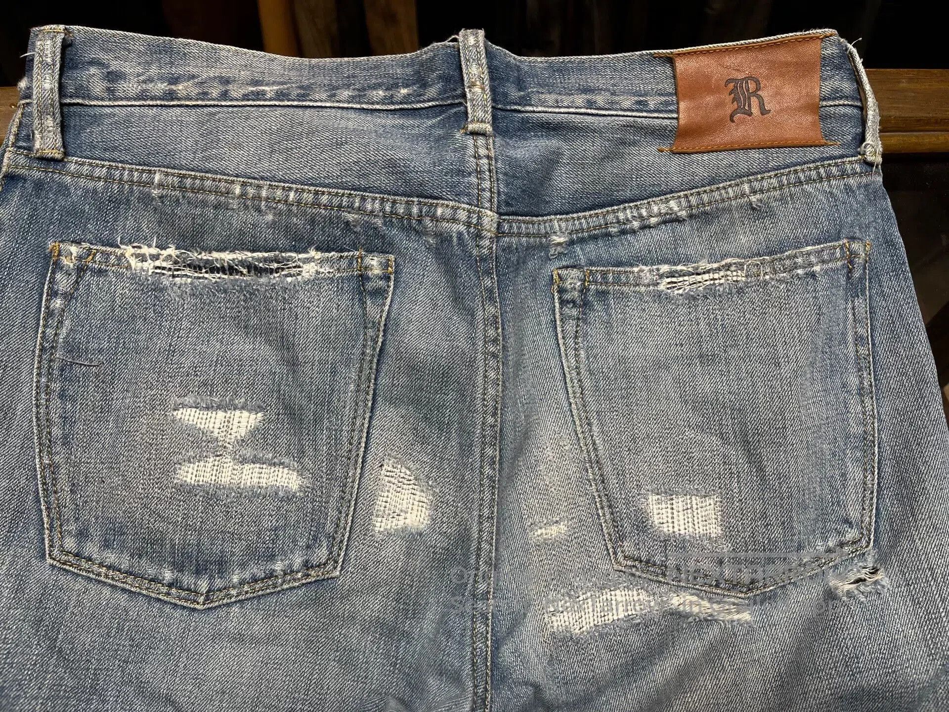 RRL Ralph Lauren rrl patchwork distressed denim jeans. Size US 32 / EU 48 - 8 Thumbnail