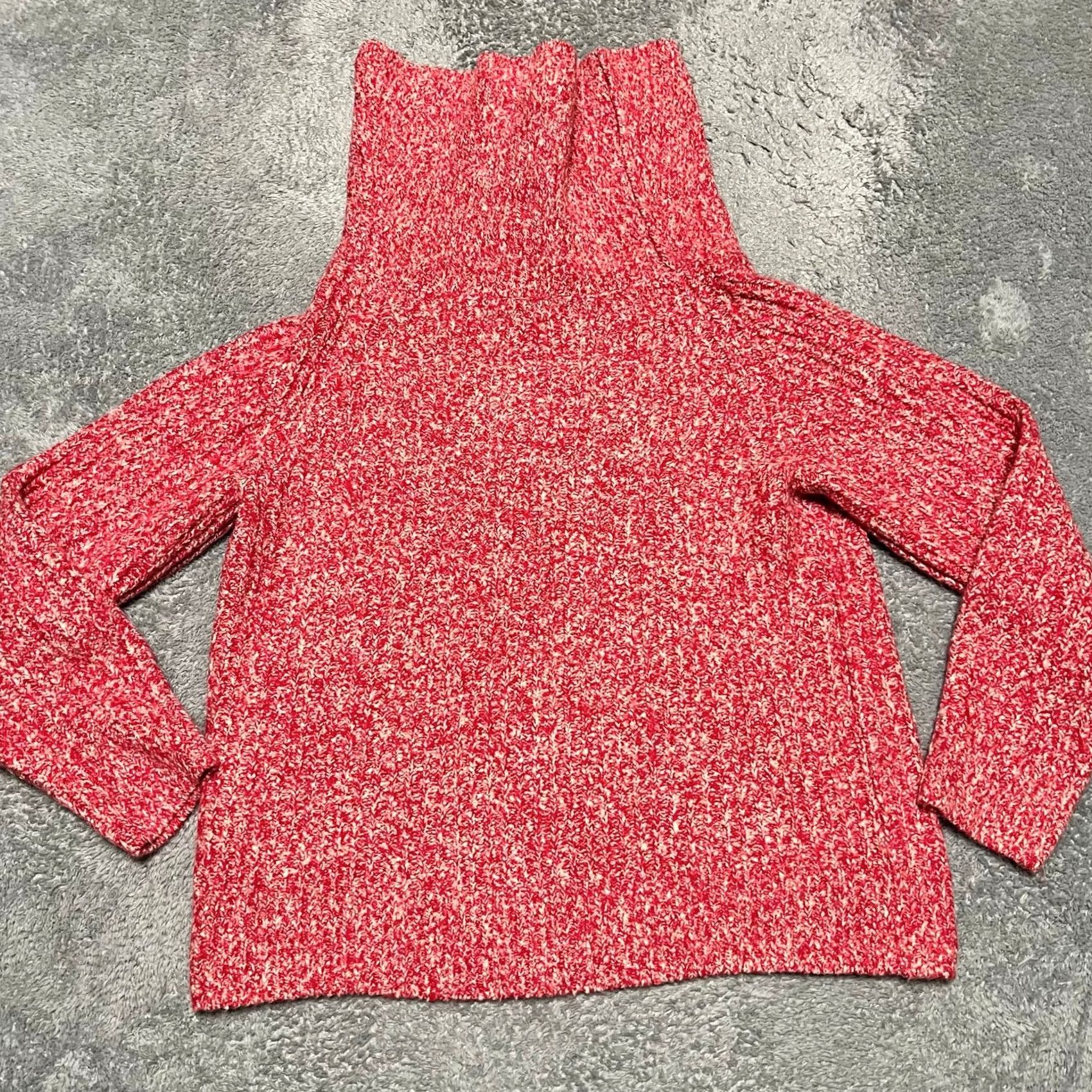 Madewell Madewell Sweater Womens XL Red Wool Blend Off Shoulder Marled Knit Pink Size XL / US 12-14 / IT 48-50 - 3 Thumbnail